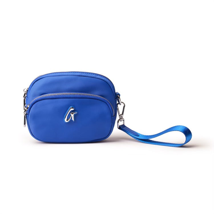 Premium Nylon Double Zip Wristlet Wallet - Stylish Blue Clutch for Women | Perfect for Everyday Use, Travel & Night Out