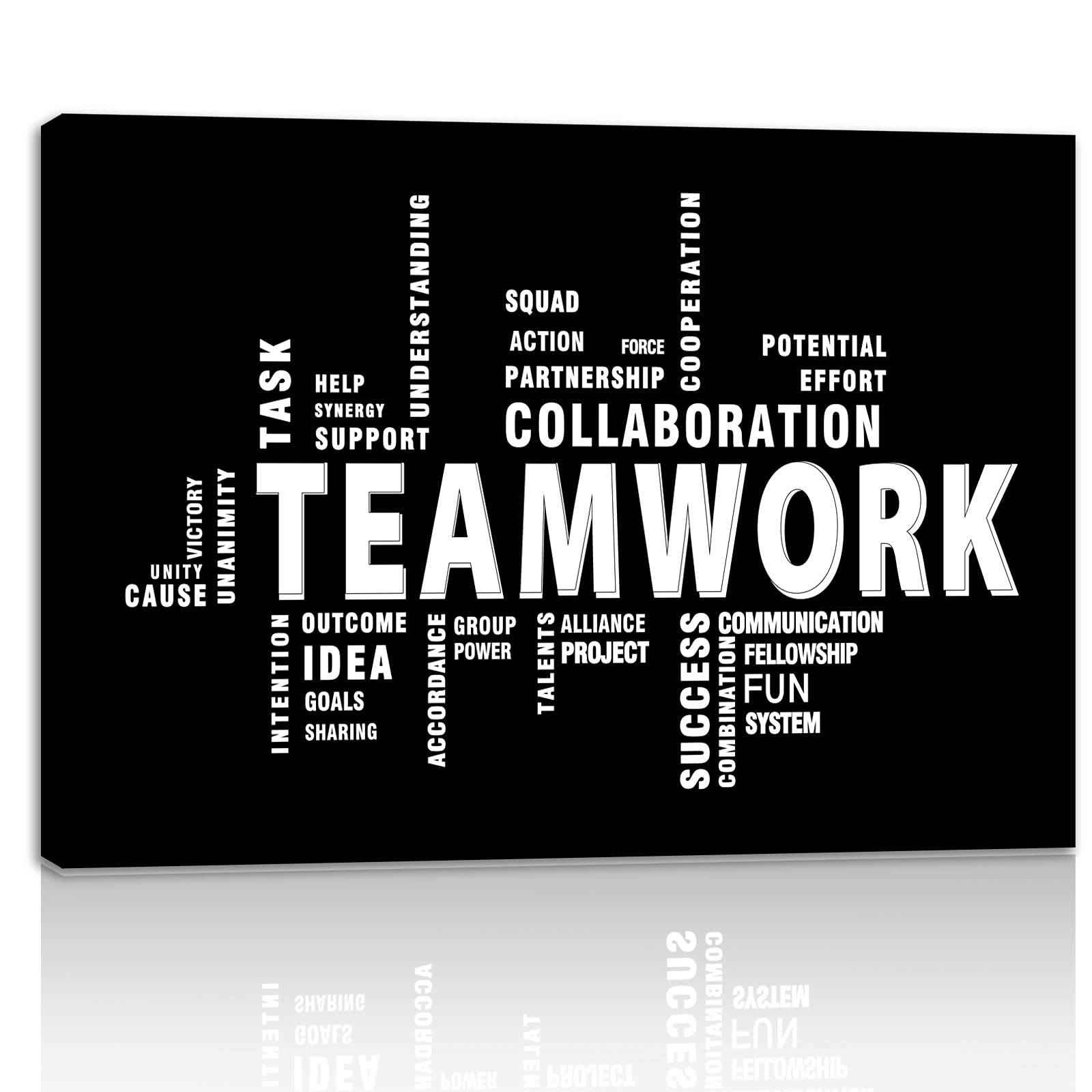 Teamwork Canvas Wall Art - Large Framed Motivational Quotes for Office & Home Decor - Inspirational Posters Ready to Hang - Perfect for Living Room, Bedroom or Workspace