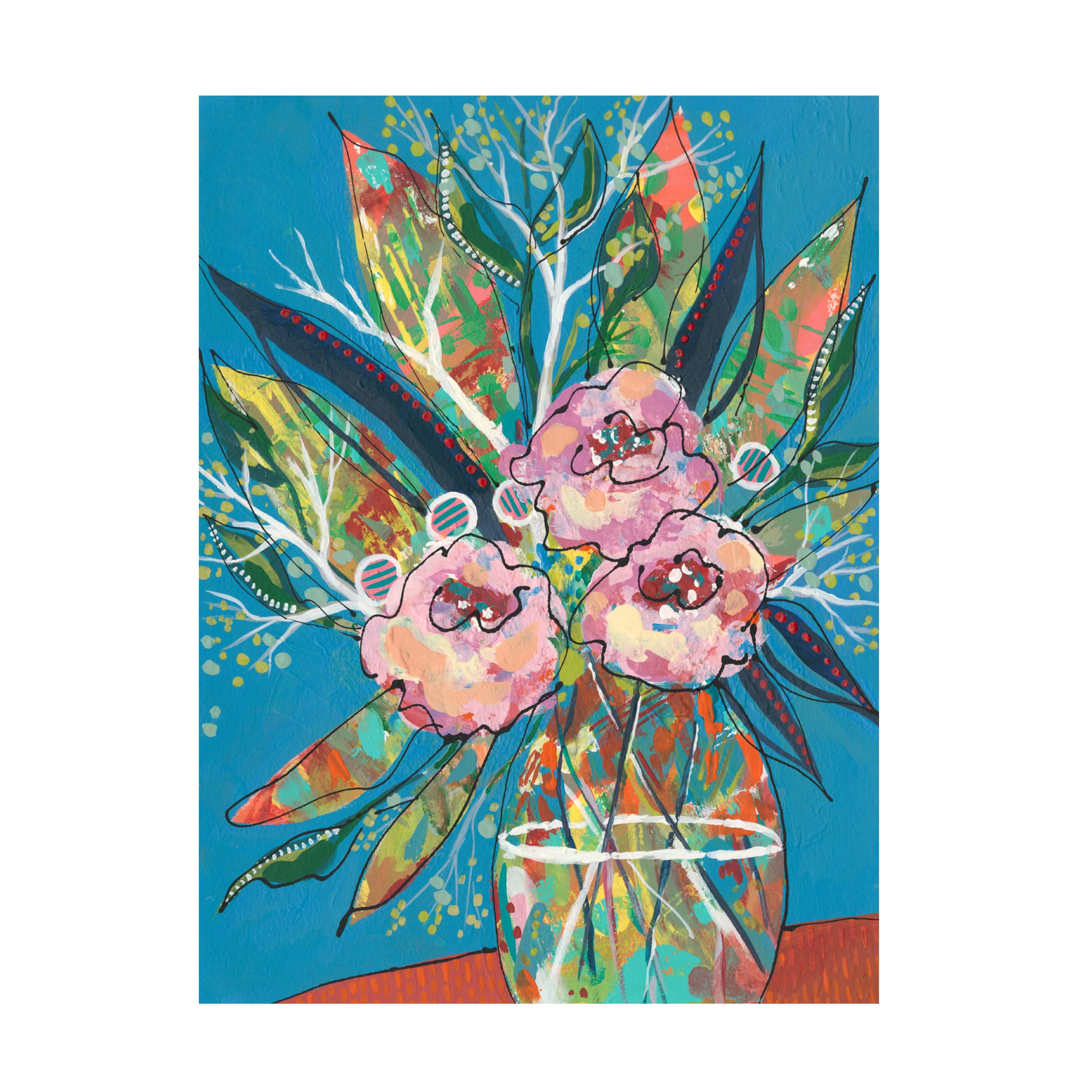 Trademark Fine Art 'Tumultuous Bouquet I' Floral Canvas Painting by Regina Moore - Vibrant Wall Decor for Living Room, Bedroom & Office