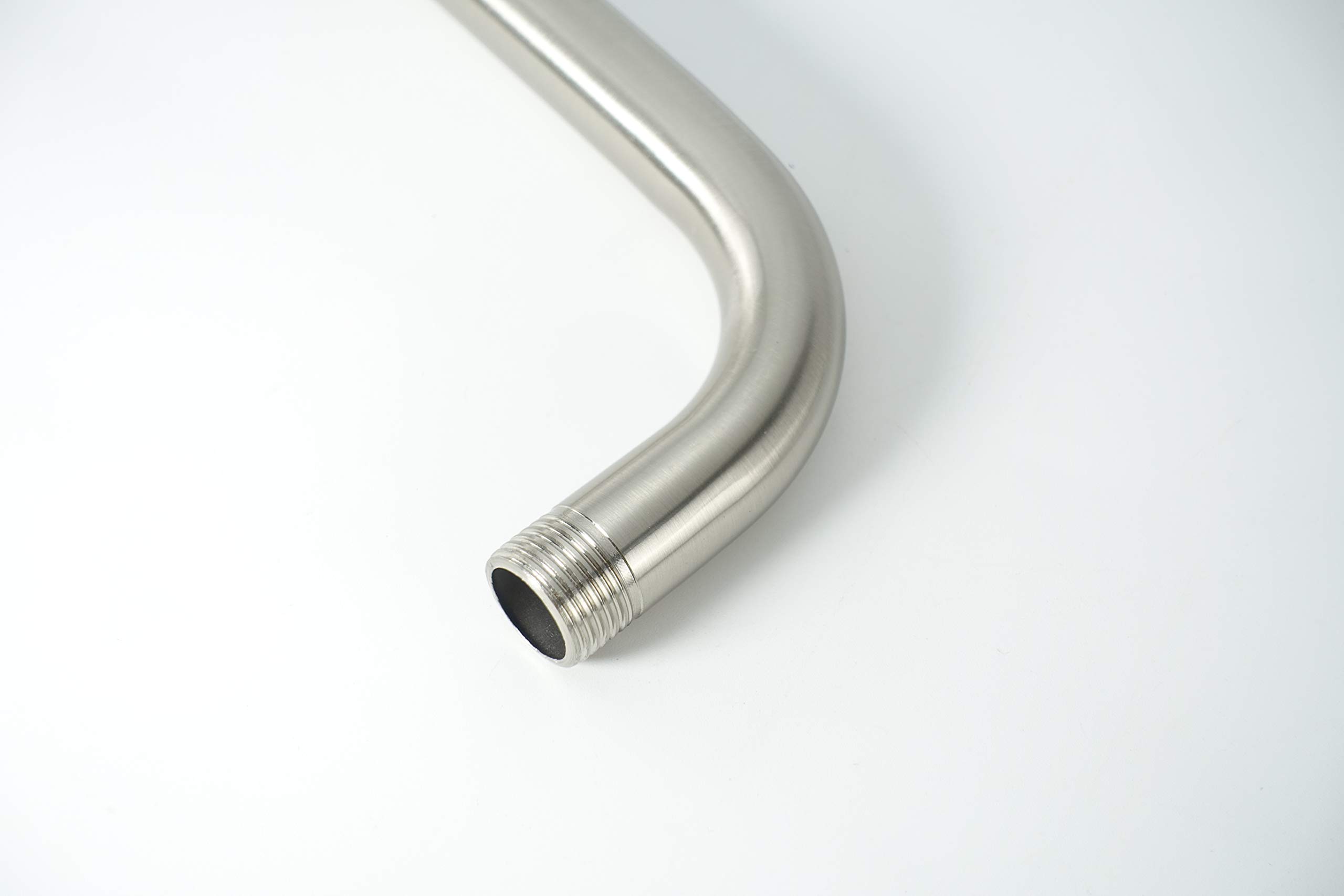 NearMoon 15 Inch Stainless Steel Shower Arm with Flange - Brushed Nickel Wall-Mounted Shower Head Extension - Perfect for Bathroom Renovation & Modern Shower Upgrades