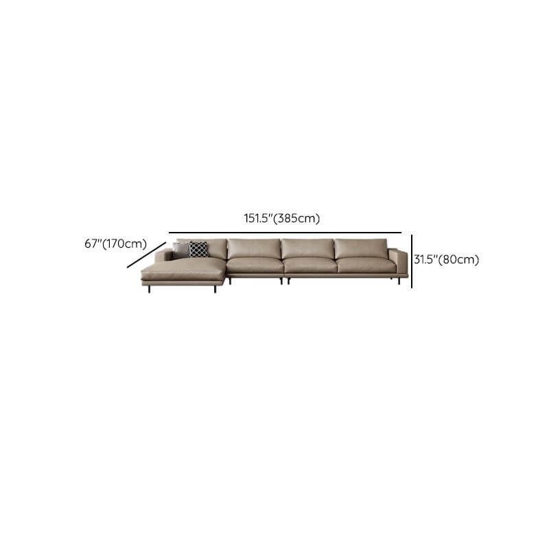 L-Shaped Sectional Sofa with Chaise Lounge in Auburn - Left-Facing Design for Living Room, Home Theater & Small Spaces