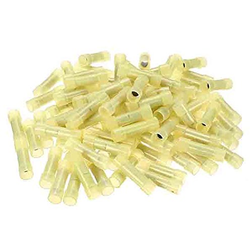 Heat Shrink Connectors - 1000pcs Yellow Insulated Electrical Splice Shrinkable Butt Connectors for Automotive, Marine & Home Wiring Repairs