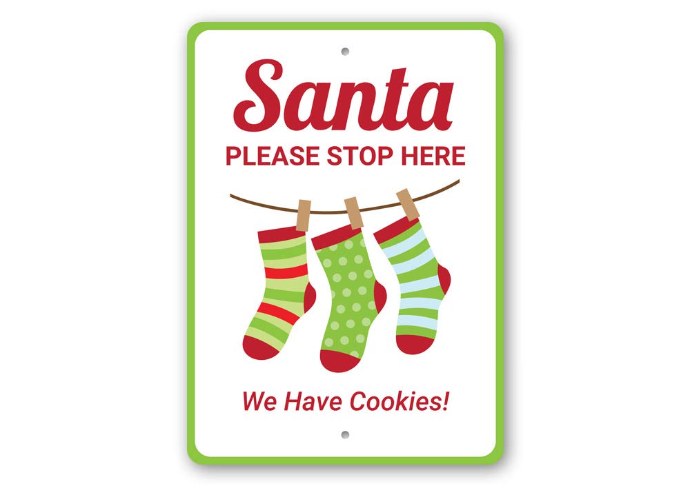 Santa Please Stop Here Sign - 10