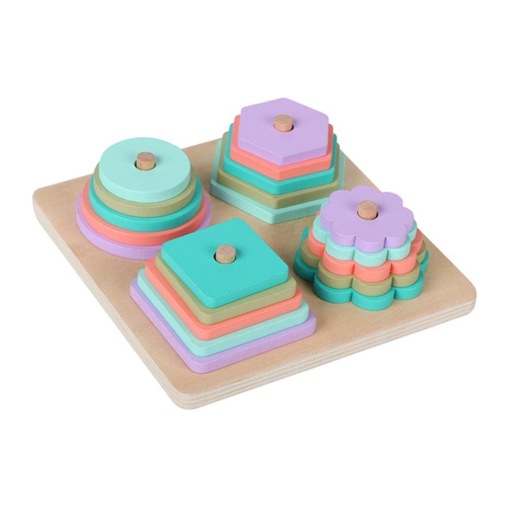 **Menolana Educational Toys for Toddlers - Shape & Color Recognition Blocks, Geometric Board & Tower Column - Preschool Learning Toys for Kids (Ages 2-4) - Perfect for Home, Classroom & Montessori Activities**