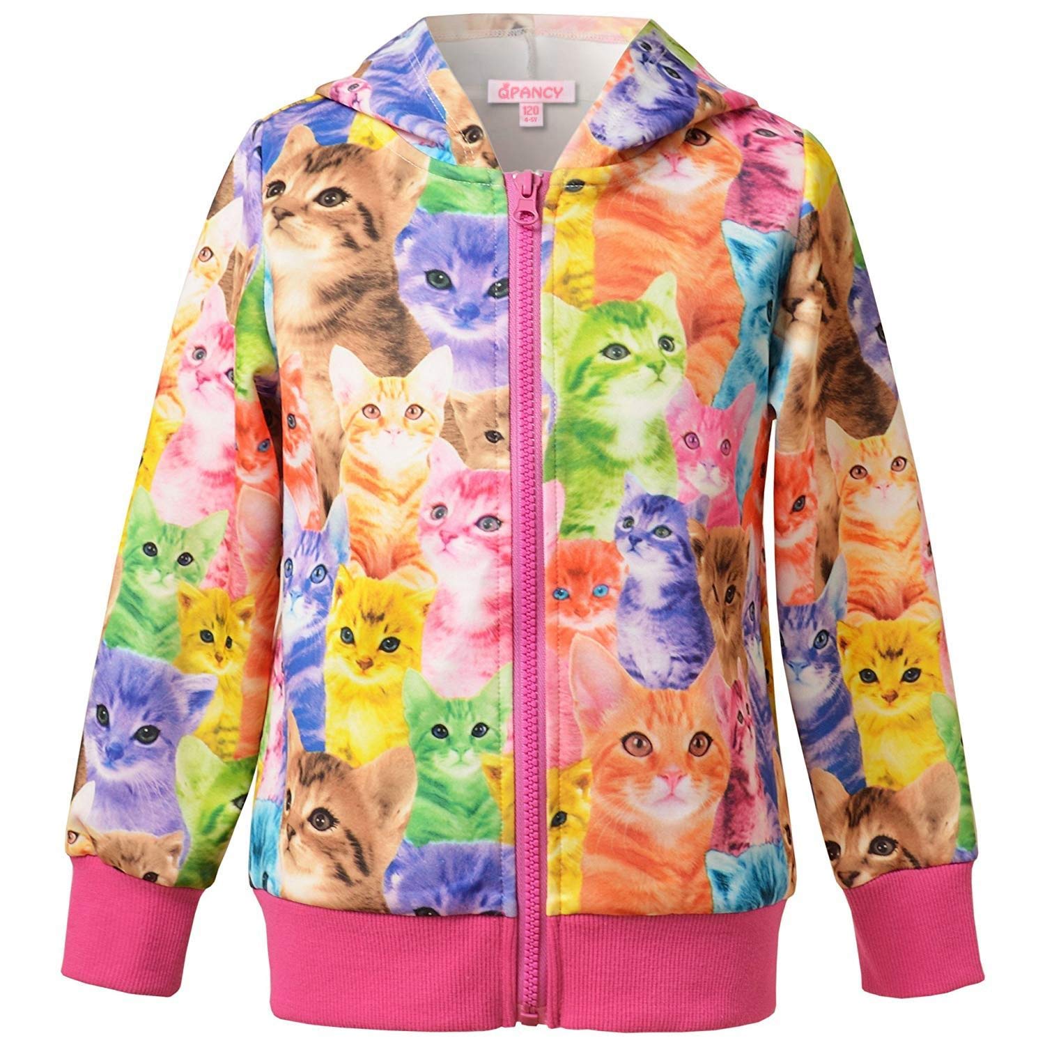 Girls Unicorn Zip-Up Hoodie with Pockets - Cute Pullover Sweatshirt for Kids & Teens | Perfect for School, Playdates & Outdoor Activities