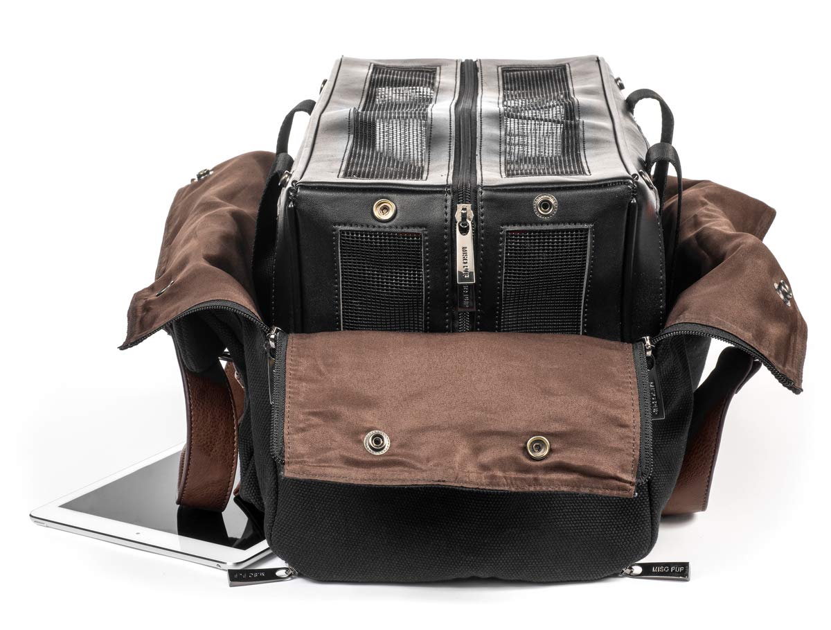 Interchangeable Shell Tote Pet Carrier - Black Canvas Weekend Travel Bag for Dogs & Cats | Compatible with Base Carrier Only | Perfect for Air Travel, Road Trips & Vet Visits