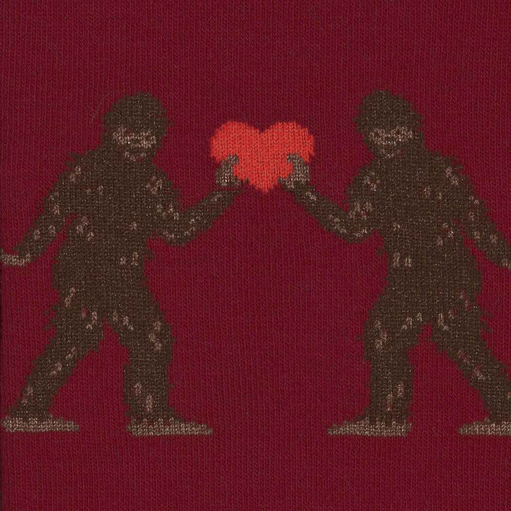 Funny Valentine's Day Knee High Socks with Sasquatch Design - Perfect for Gifts, Cosplay & Themed Parties