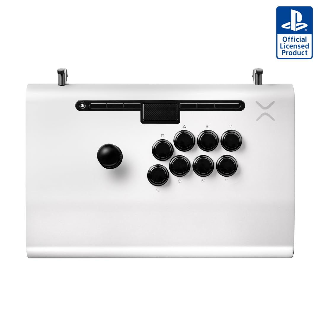 Victrix Pro FS Esports Fight Stick for PS4, PS5 & PC - Premium Aluminum Arcade Controller with Sanwa Denshi Buttons, Detachable Joystick & Ergonomic Design - Tournament Grade for Street Fighter, Tekken & Fighting Games (White) - Perfect for Competitive Gaming & Home Arcades
