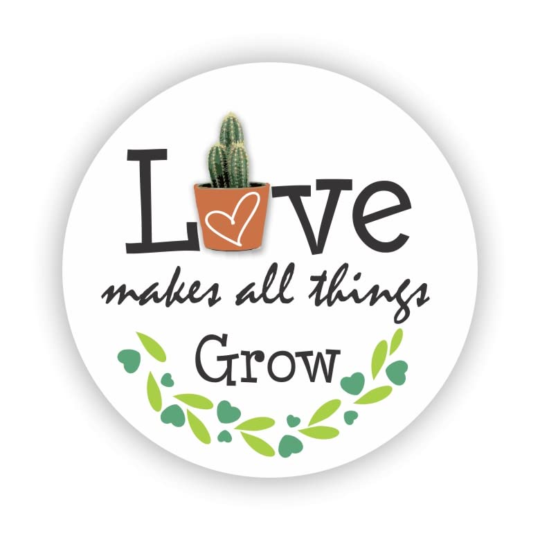 Love Makes All Things Grow Stickers - 40pcs Mini Succulent Plant Stickers for Wedding, Anniversary, Baby Shower Favors - Cute Botanical Decals for Scrapbooking, Journals & Gift Wrapping