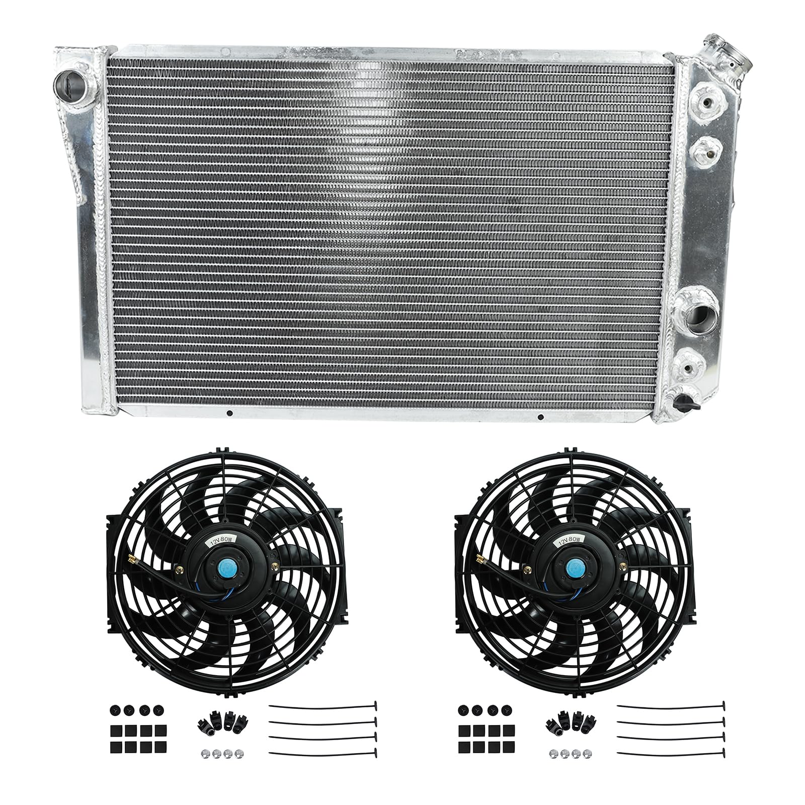 3 Row AA5052 Aluminum Radiator with 2X 12