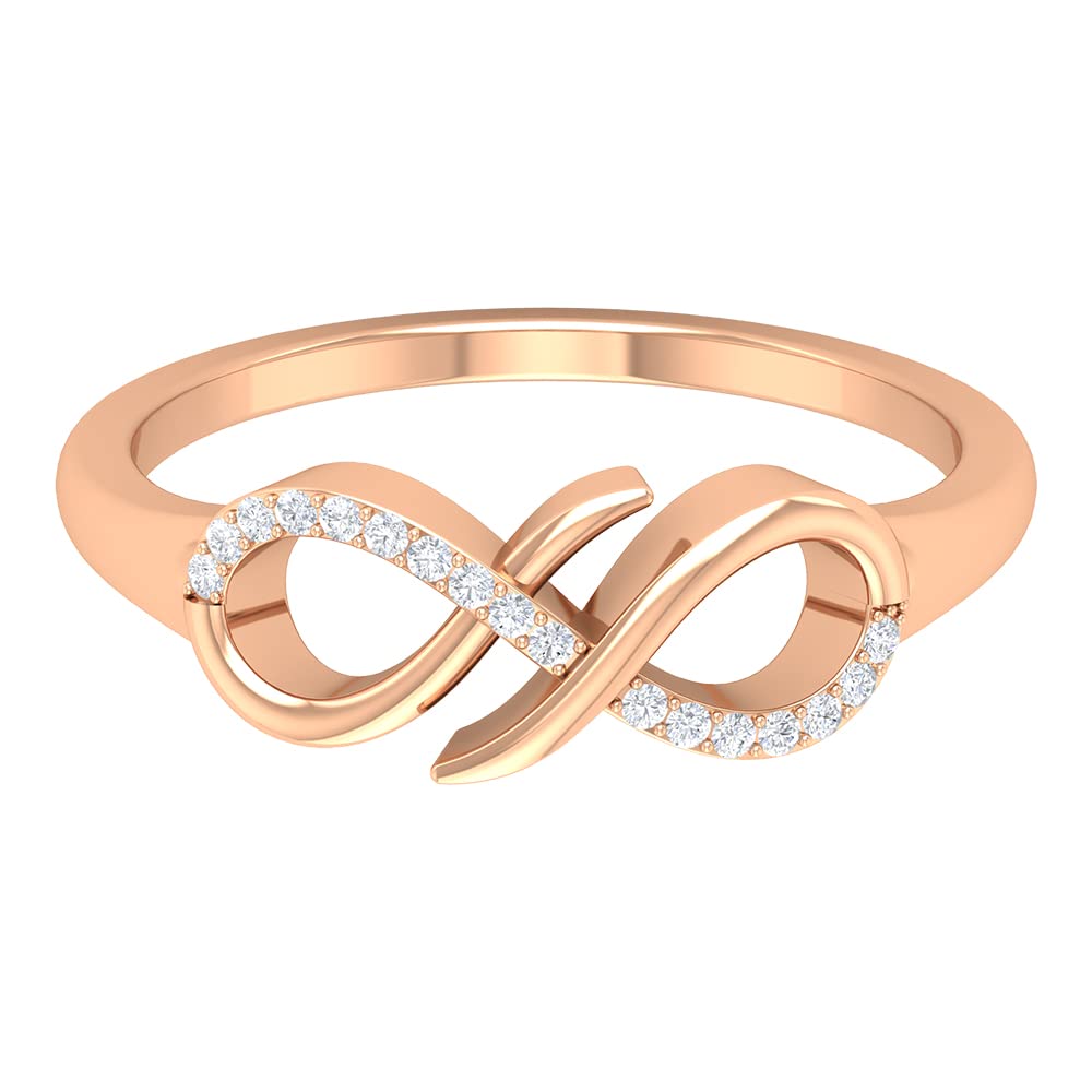 14K Solid Gold Real Diamond Promise Ring for Women - Infinity Love & Commitment Ring - Perfect for Anniversaries, Engagements & Special Occasions
