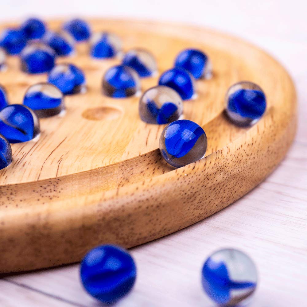 Bigjigs Toys Classic Wooden Solitaire Game with Marbles - Fun Brain Teaser for Adults & Kids - Perfect for Family Game Night and Travel Entertainment