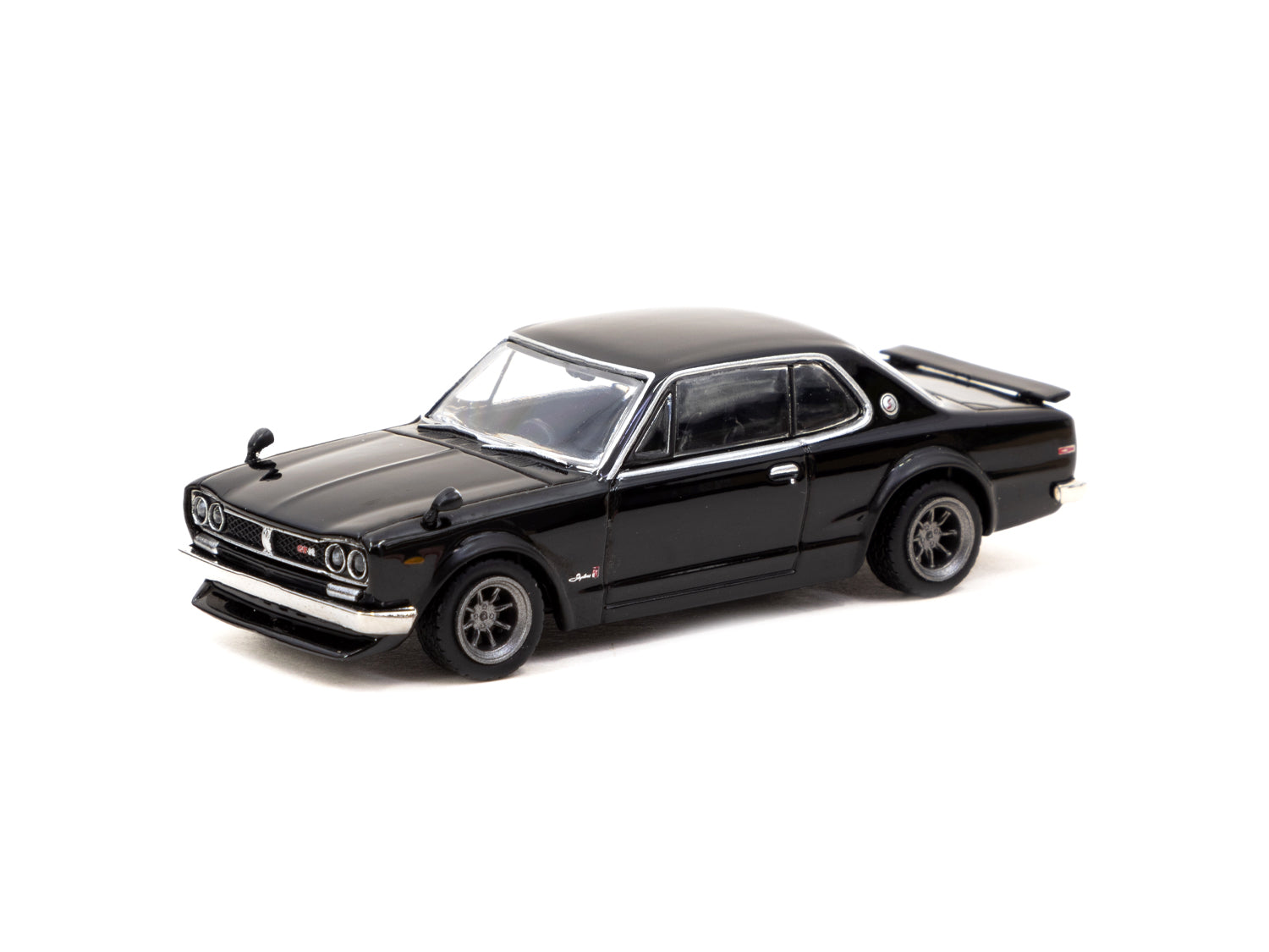 Tarmac Works 1/64 Scale Nissan Skyline 2000GT-R KPGC10 Diecast Model Car - Black - Collectible Miniature Vehicle for Display & Racing Scenes