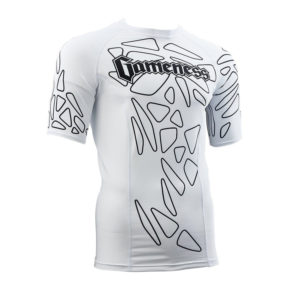Gameness Men's Short Sleeve Pro Ranked Rash Guard - BJJ MMA Training Shirt for Grappling, Jiu-Jitsu & Combat Sports - Moisture Wicking & UV Protection