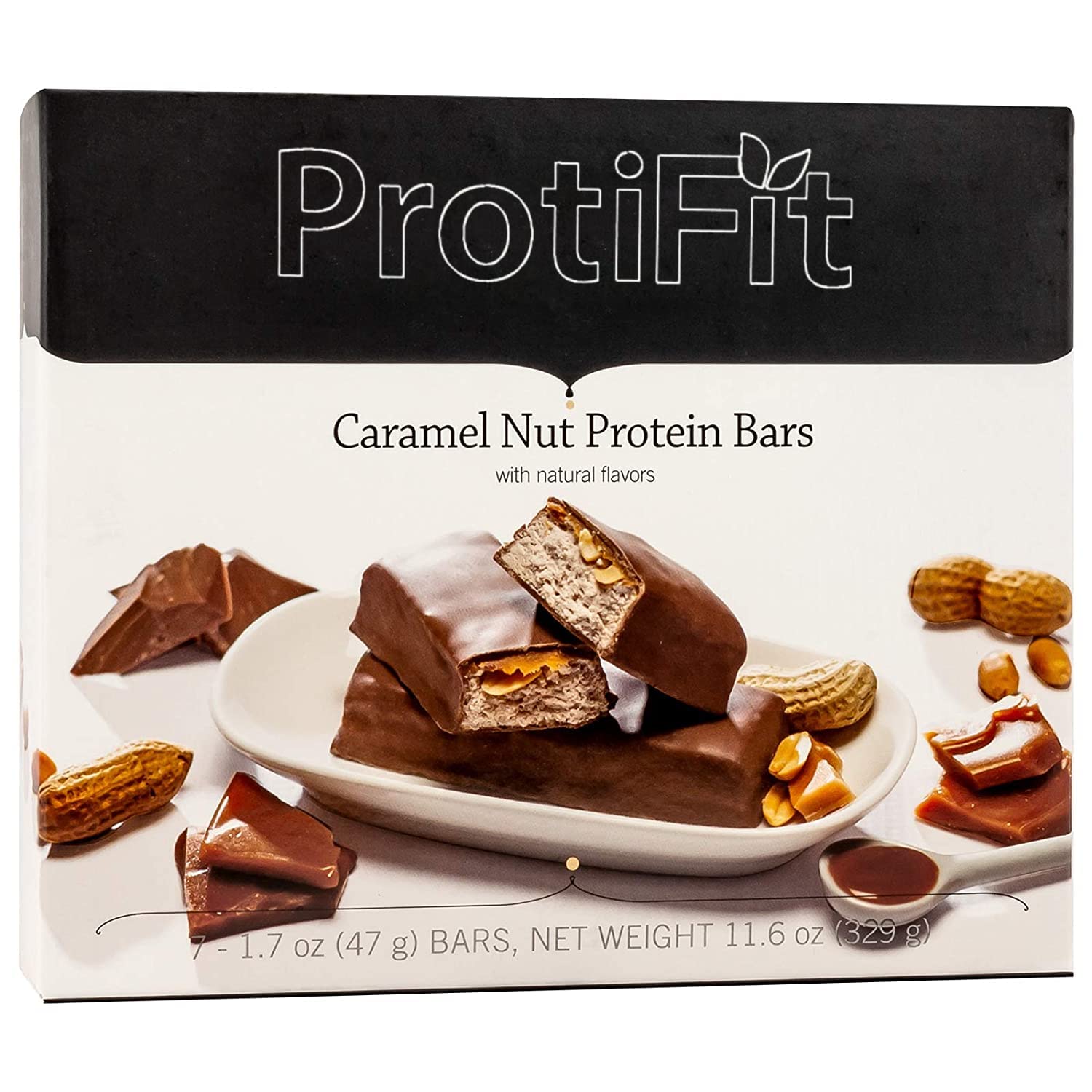 PROTIFIT Low Calorie Caramel Nut Protein Bar - 15g High Protein, Low Carb, Low Sugar Snack (3 Pack) | Ideal Protein Compatible | Perfect for Gym, Hiking & Weight Loss Diet