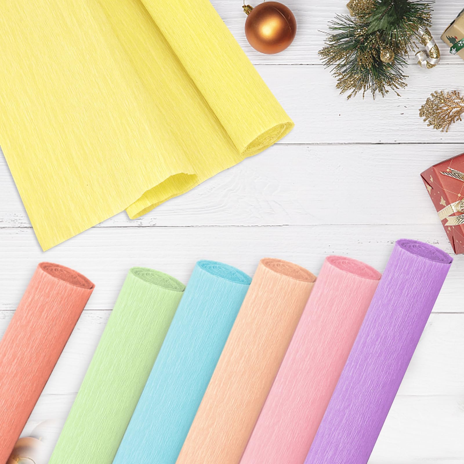 8 Rolls Pastel Crepe Paper Streamers - 10 x 98 Inch DIY Craft Paper for Gift Wrapping, Flower Making, Party Decorations | Perfect for Birthday, Wedding, Holiday & Baby Shower Decor