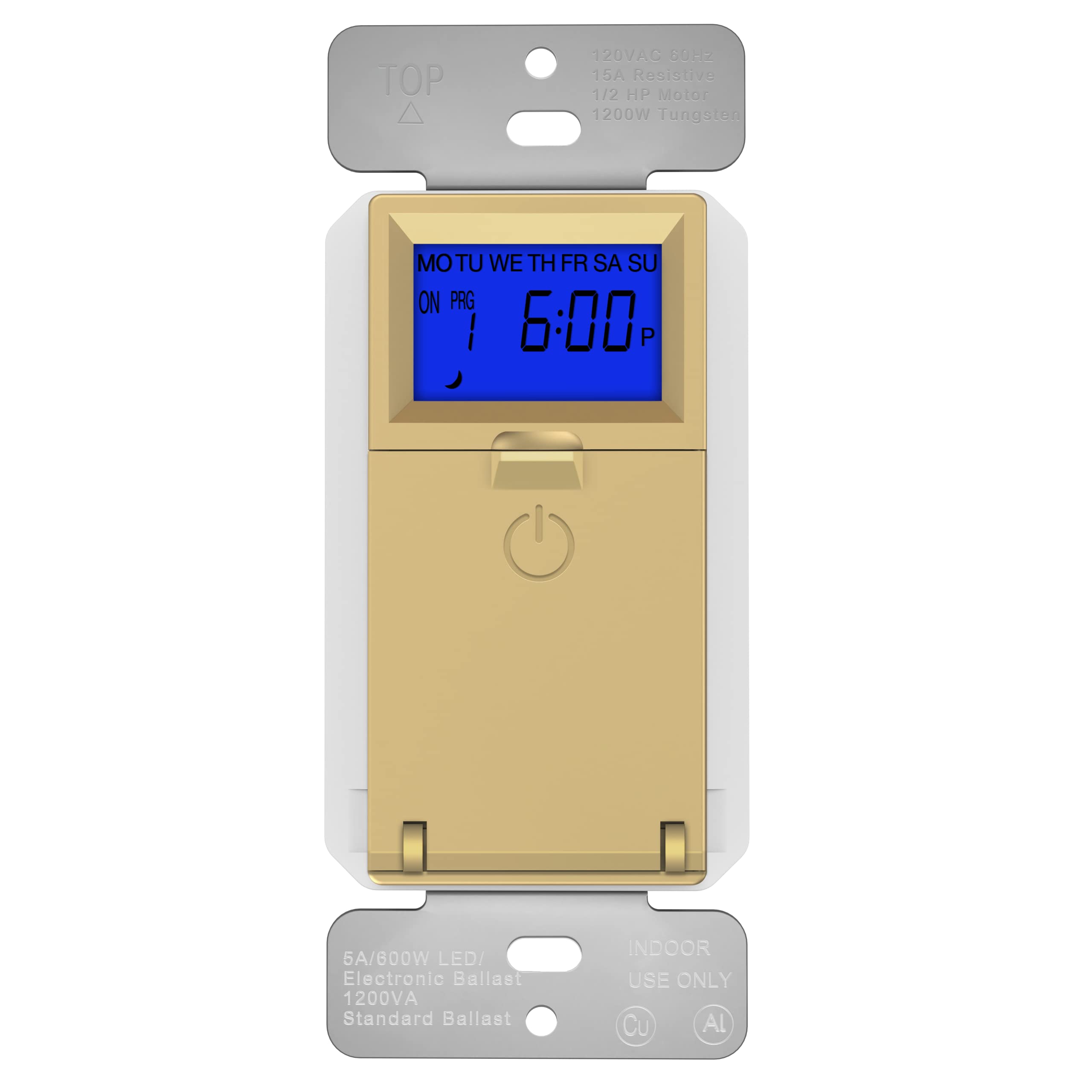 TOPGREENER 7-Day Programmable Digital Astronomic Timer Switch for Lights, Fans & Motors - Sunrise Sunset Automation, Single-Pole/3-Way, UL Listed (TGT01-HN-GD, Gold) - Perfect for Home Automation, Energy Savings & Outdoor Lighting Control