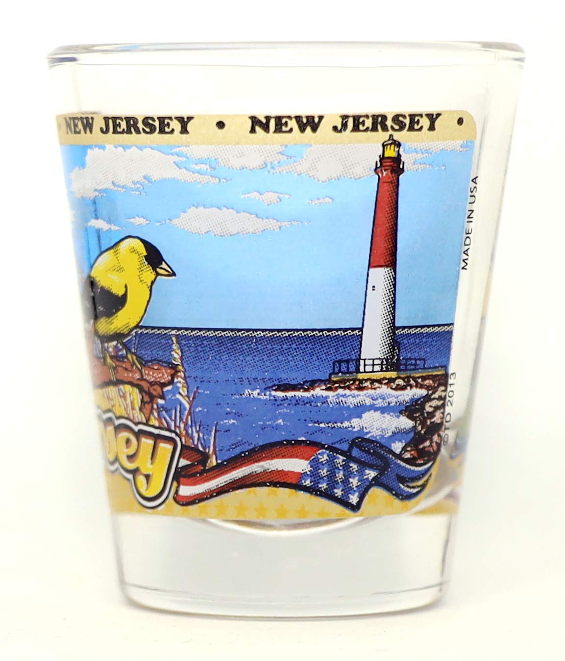 New Jersey State Wraparound Shot Glass - 2oz Barware for Liquor & Spirits - Perfect for Parties, Tailgating & Home Bars - Officially Licensed NJ Souvenir Gift