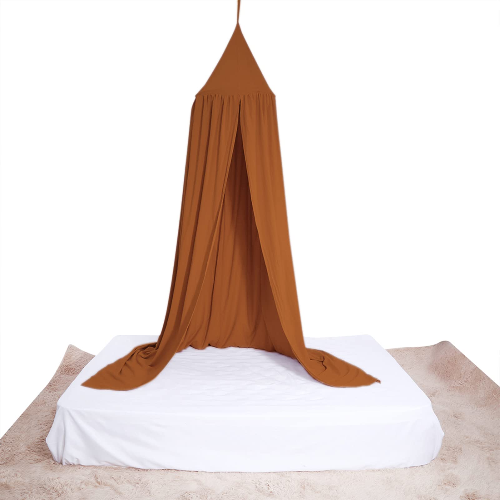 Cotton Kids Bed Canopy - Hanging Net Curtain for Children's Reading Nook, Indoor Bedroom Decor, Princess Canopy Bed, Hammock & Room Corner Decoration (Claybank) | Perfect for Bedrooms, Playrooms & Cozy Reading Spaces