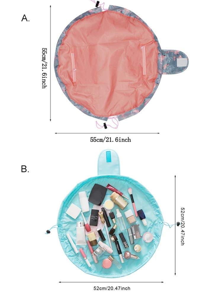 Trexee Waterproof Travel Cosmetic Bag with Drawstring - Large Capacity Makeup Pouch for Women | Portable Toiletry Organizer | Perfect for Gym, Vacation & Daily Use