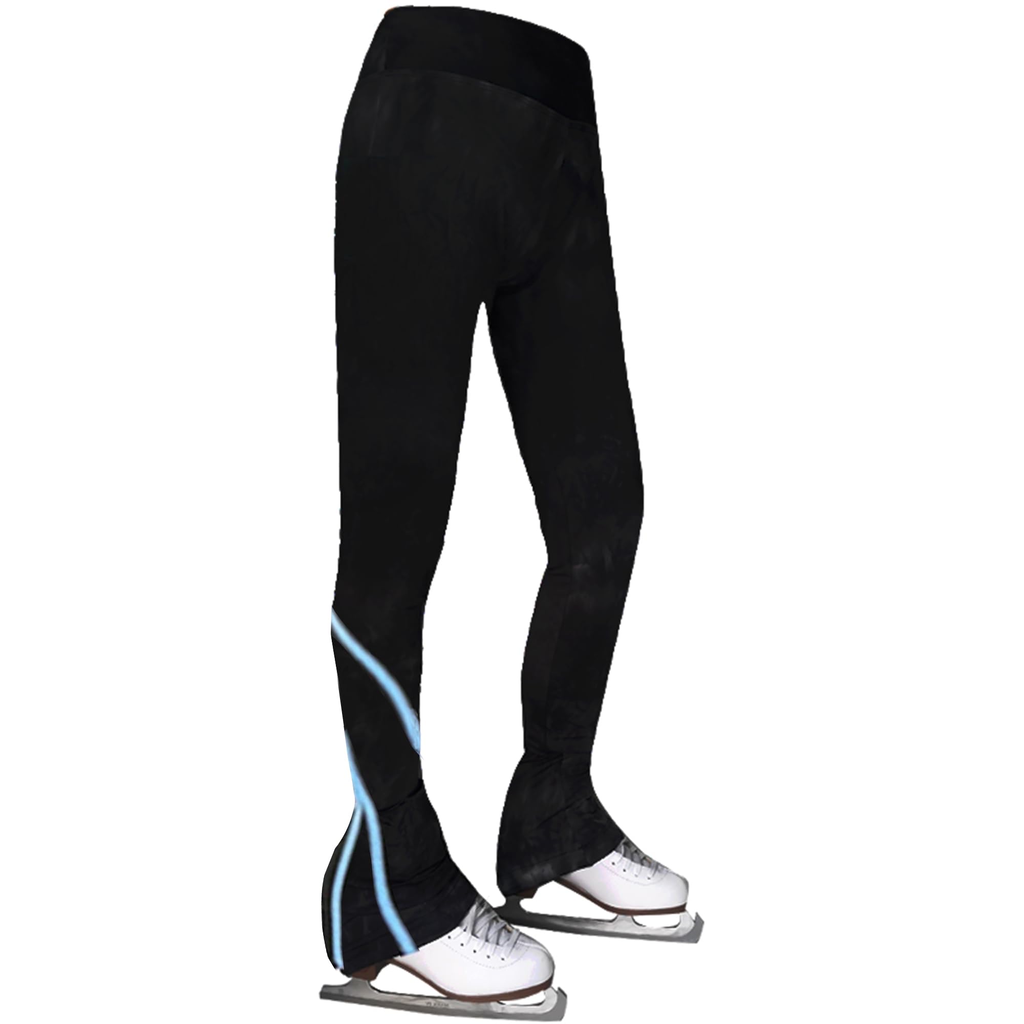 LIUHUO Women's & Girls' Figure Skating Pants - Black Fleece-Lined Breathable Ice Skating Leggings for Spin Practice & Performance - Perfect for Training, Competition & Winter Sports