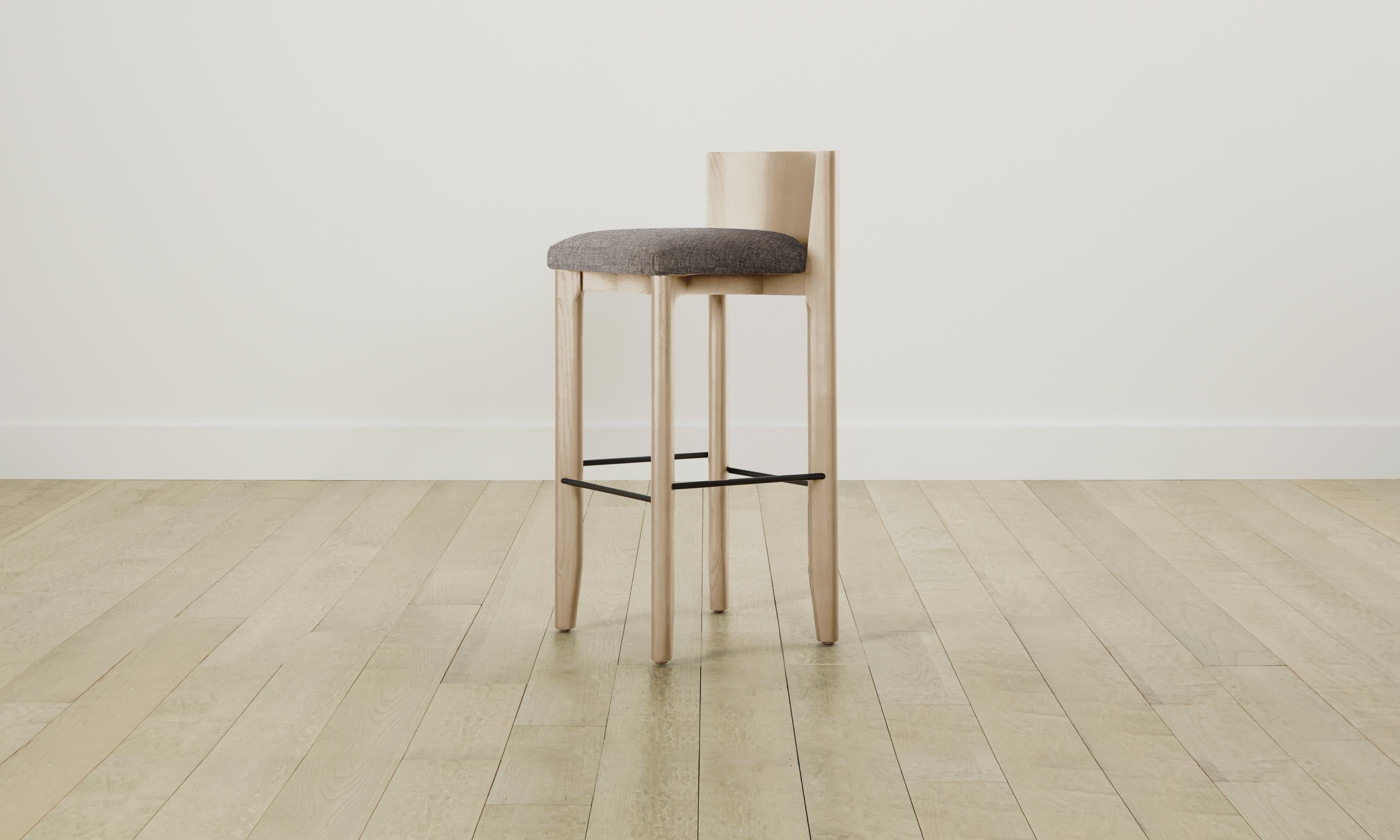Premium Delancey Bar & Counter Stool with Heritage Belgian Linen Upholstery in Carob Brown - Perfect for Kitchen Islands, Breakfast Bars & Modern Dining Areas