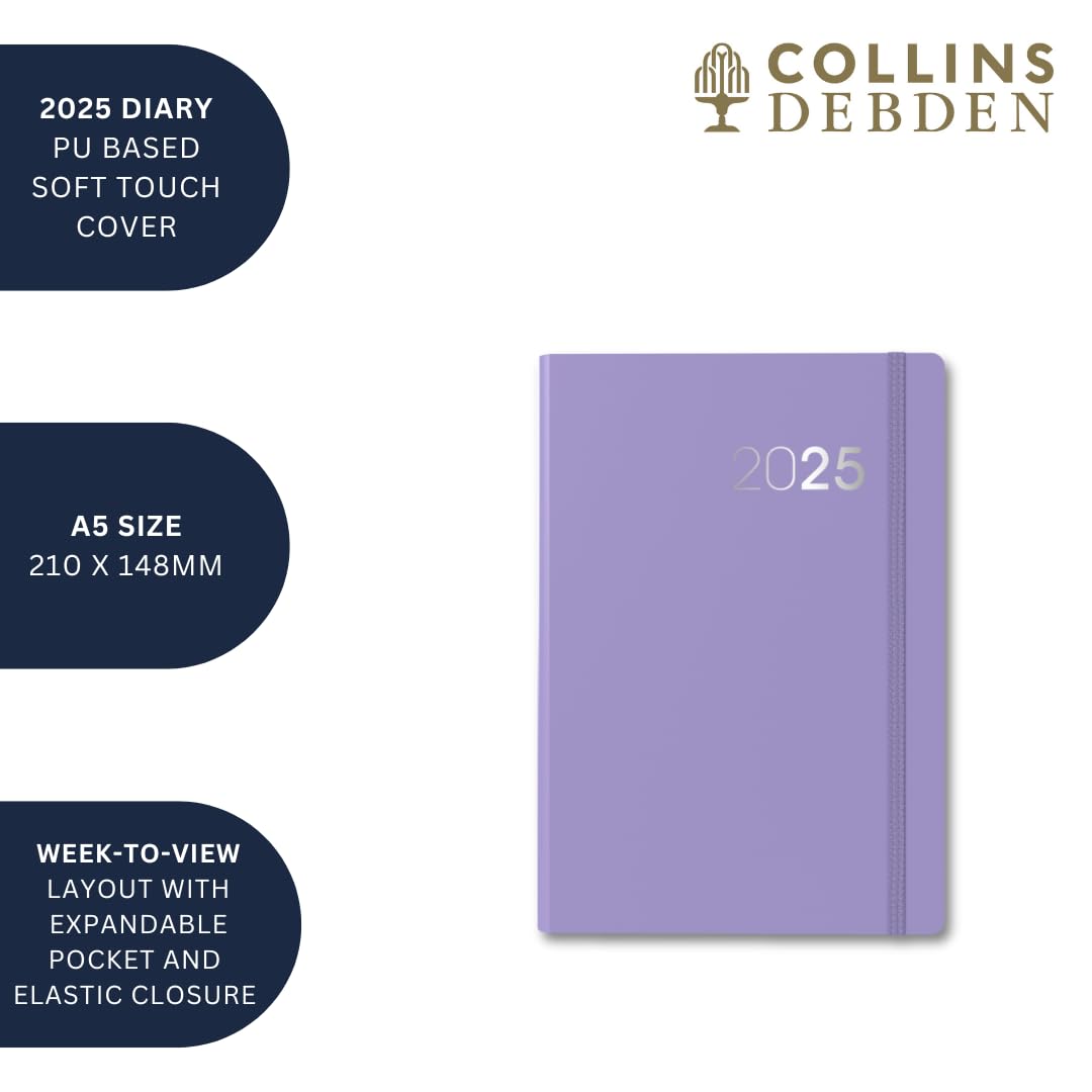 Collins Legacy 2025 Planner - A5 Weekly View Diary with Soft Touch Cover | Mint Green Professional Organizer | Perfect for Work, School & Personal Planning (CL53.61-25)