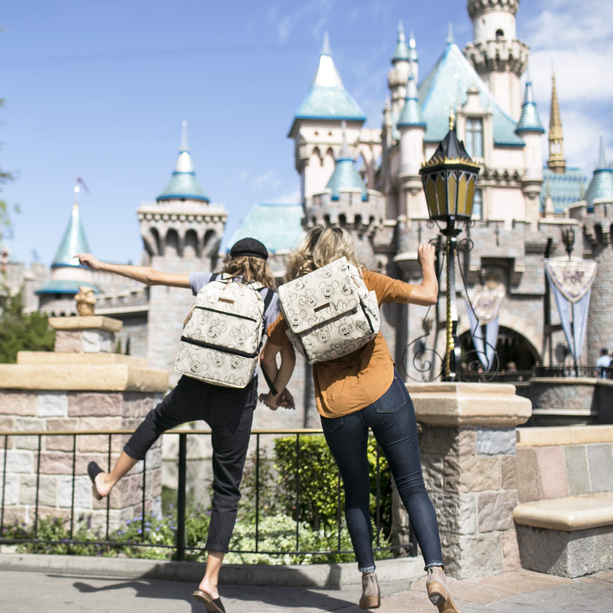 Petunia Pickle Bottom District Backpack - Axis Backpack with Sketchbook Mickey & Minnie Design | Stylish & Functional Diaper Bag for Moms, Travel & Everyday Use
