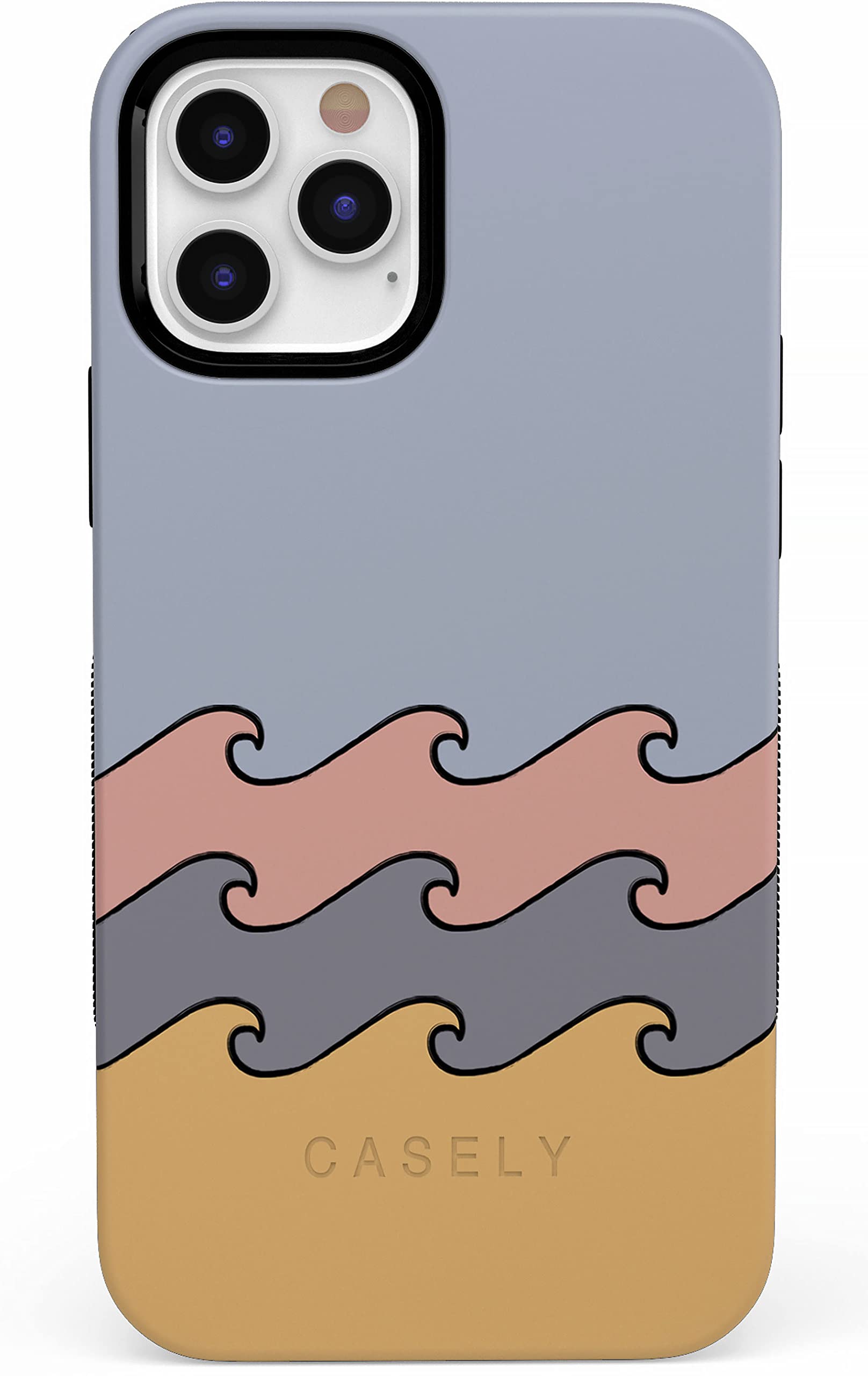 Casely iPhone 11 Pro Max Case with High Tide Layered Ocean Waves Design - Slim Protective Phone Cover for Daily Use, Travel & Outdoor Activities