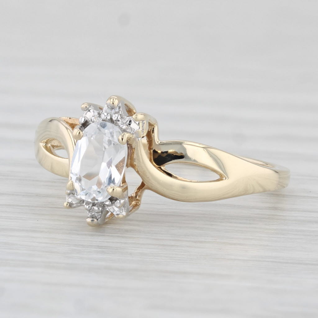 0.50ct Oval Colorless White Topaz Diamond Ring - 10k Yellow Gold Size 7 - Elegant Engagement, Wedding, Anniversary Gift for Her