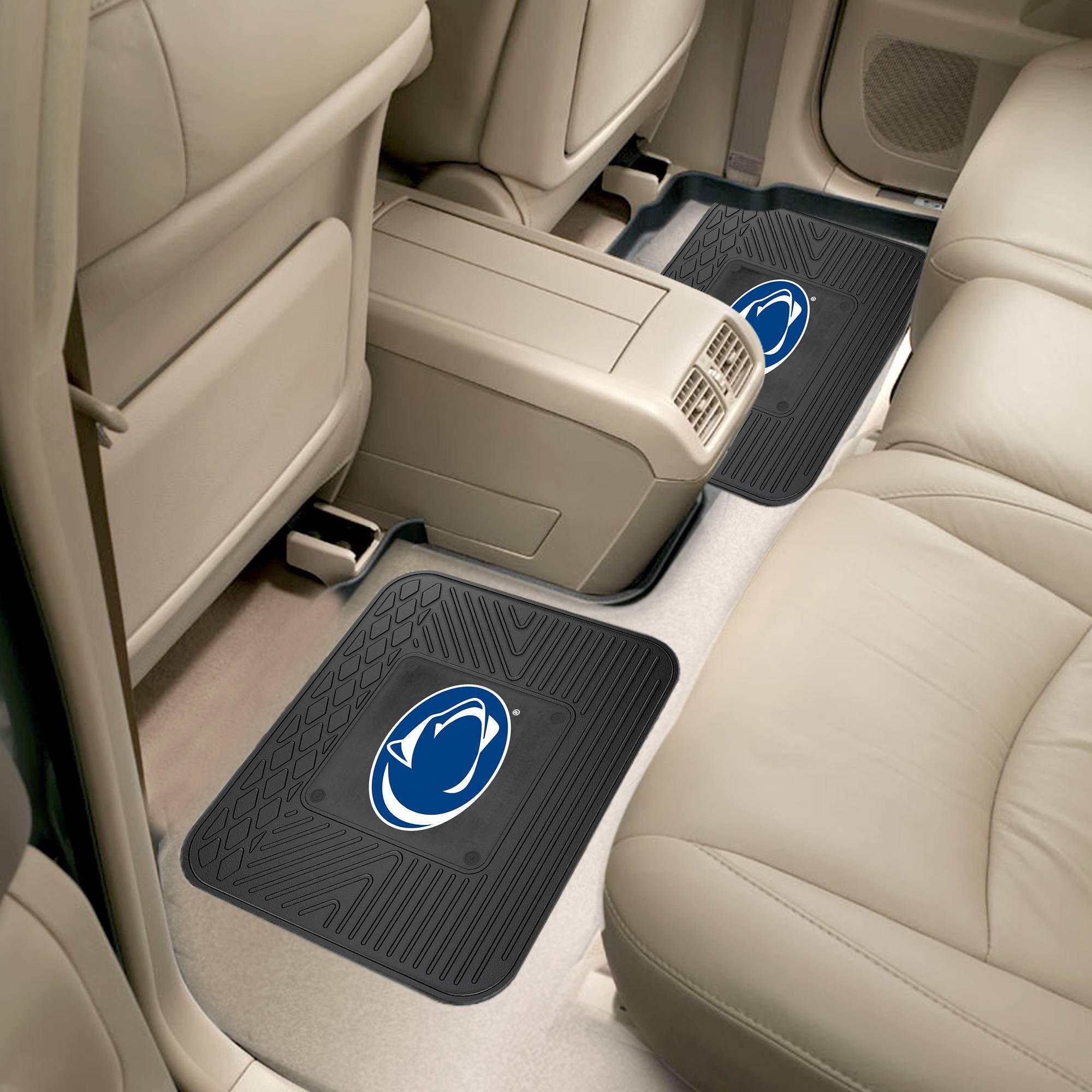 Fanmats Penn State Universal Vinyl Rear Floor Mats for Cars - Heavy Duty All Weather Protection - Perfect for Trucks, SUVs & Sedans - Easy to Clean Car Accessories (12268)