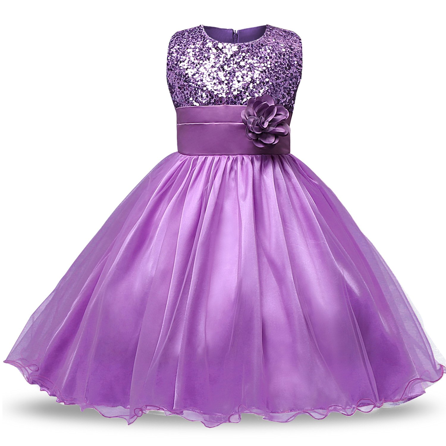 FuDaBang Baby Girls Princess Dresses with Sequins & Flower Tutu - Elegant Party & Wedding Outfits for Toddlers | Perfect for Birthday Celebrations, Pageants & Special Occasions