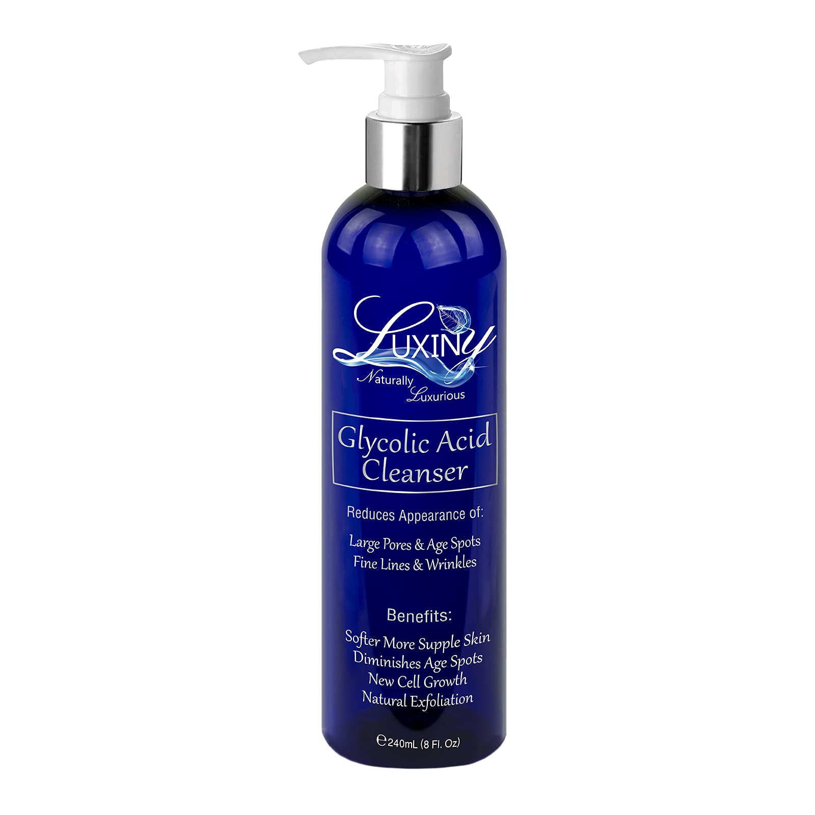 10% AHA Glycolic Acid Face Wash - Exfoliating Cleanser & Pore Minimizer for Women & Men | Vegan Body & Facial Wash for Acne Care