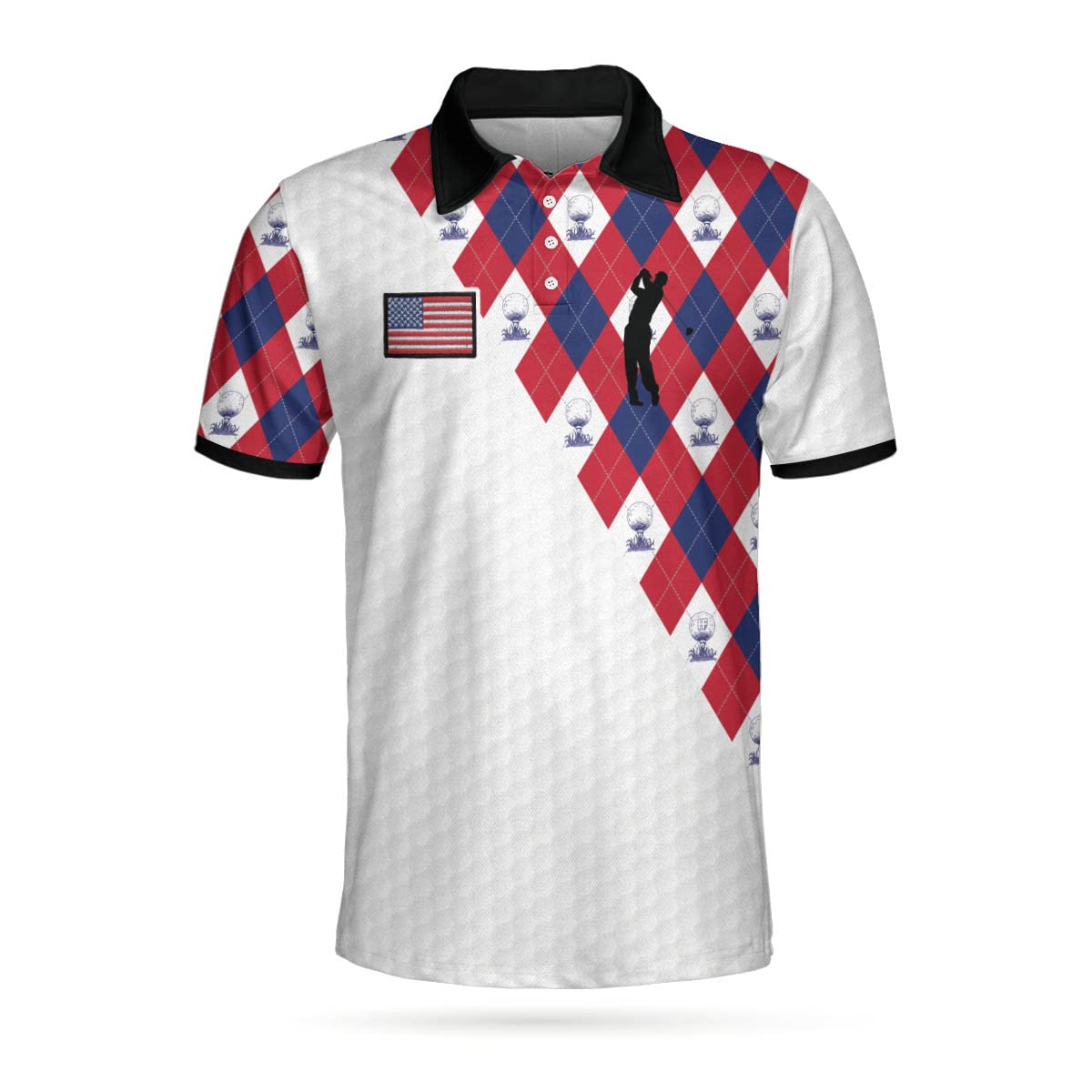HYPERFAVOR Patriotic Golf Shirts for Men - American Flag Polo Shirts Short Sleeve - Breathable & Comfortable Golf Apparel for Casual Wear & Country Club Outings