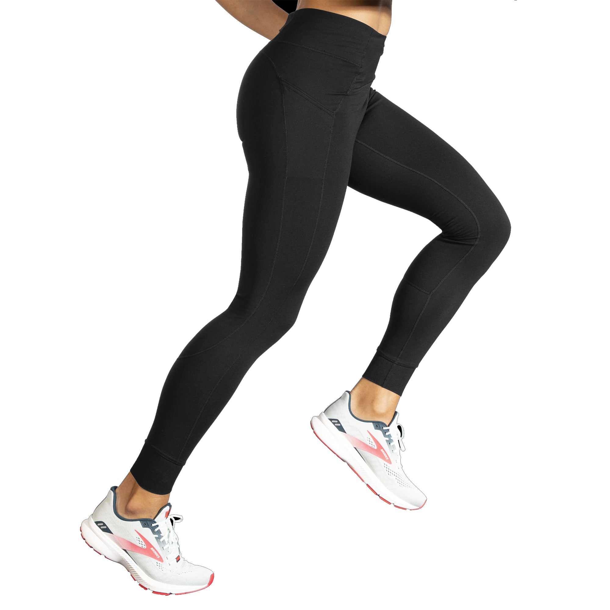 Brooks Momentum Thermal Black Women's Running Tights - High Waist Fleece-Lined Winter Workout Leggings for Cold Weather Jogging & Gym Training