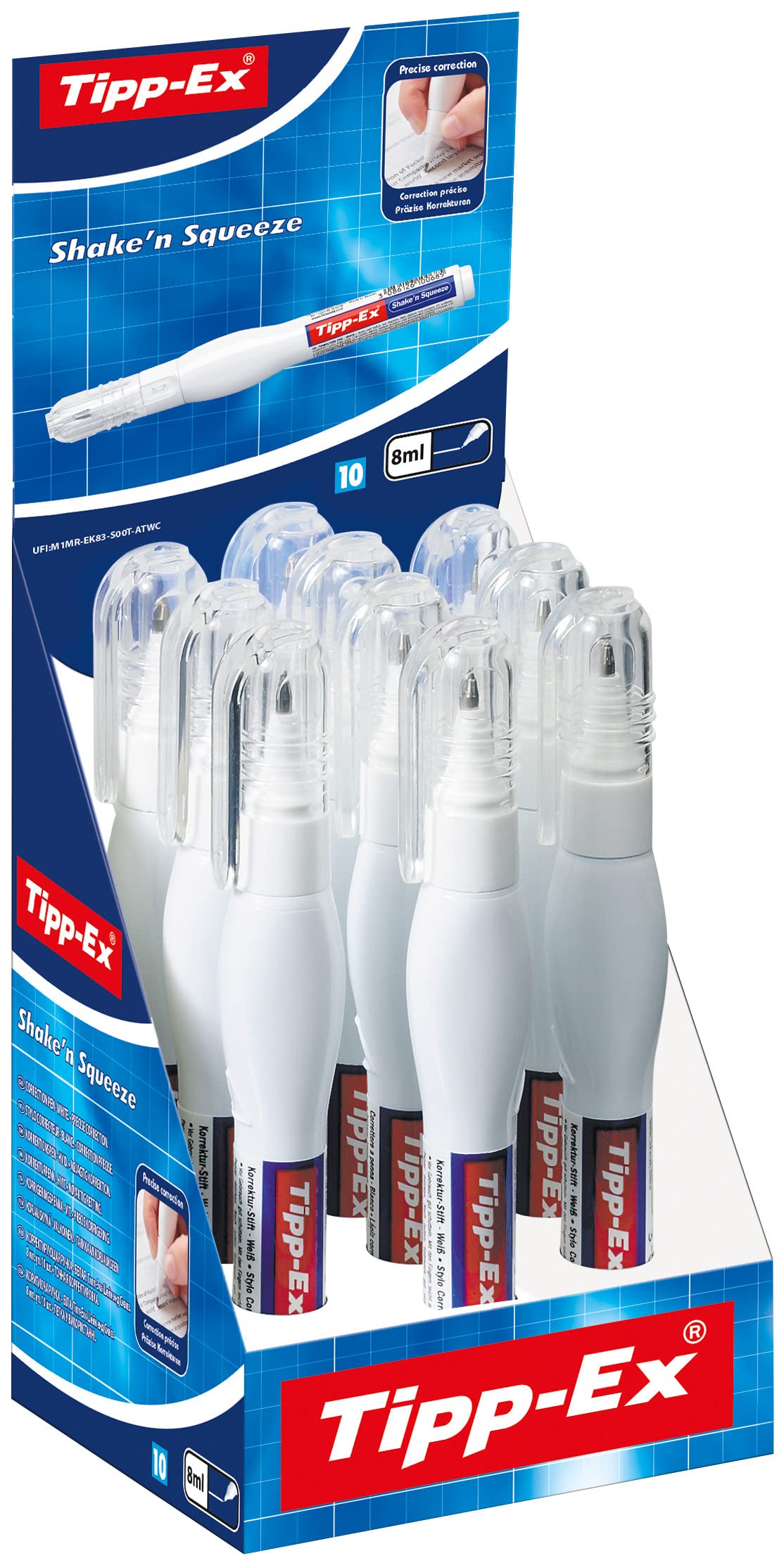 Tippex Shake and Squeeze Correction Pen - White Out Liquid Paper for Office, School & Home Use - Perfect for Documents, Homework & Crafting Projects