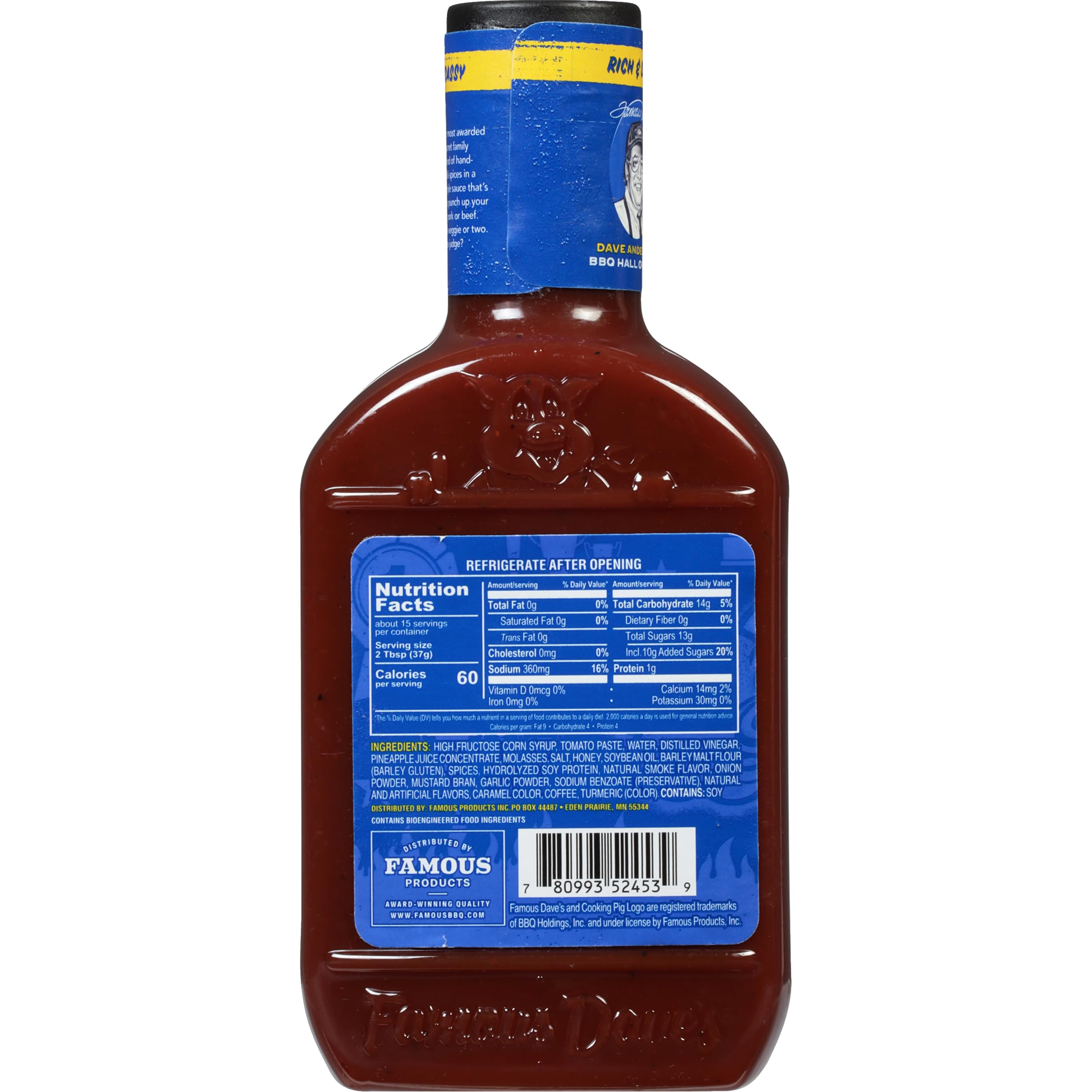Famous Dave's BBQ Sauce Variety Pack - Rich & Sassy, Texas Pit & Honey Hickory (3 Bottles) | Premium Barbecue Sauce for Grilling, Smoking, Baking | Perfect for Backyard BBQs, Tailgating & Family Cookouts