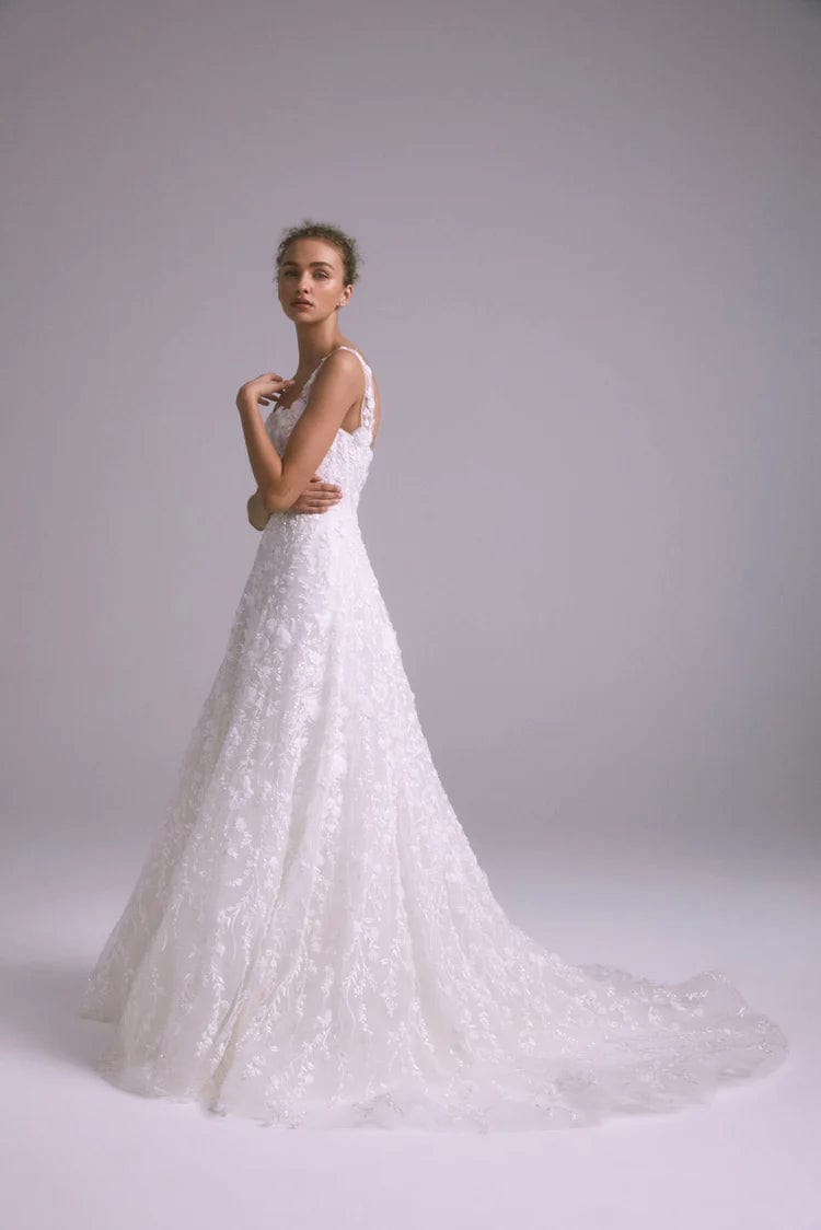 Amsale Yuna Elegant Wedding Dress - Size 10 | Perfect for Bridal Ceremonies, Formal Events & Special Occasions