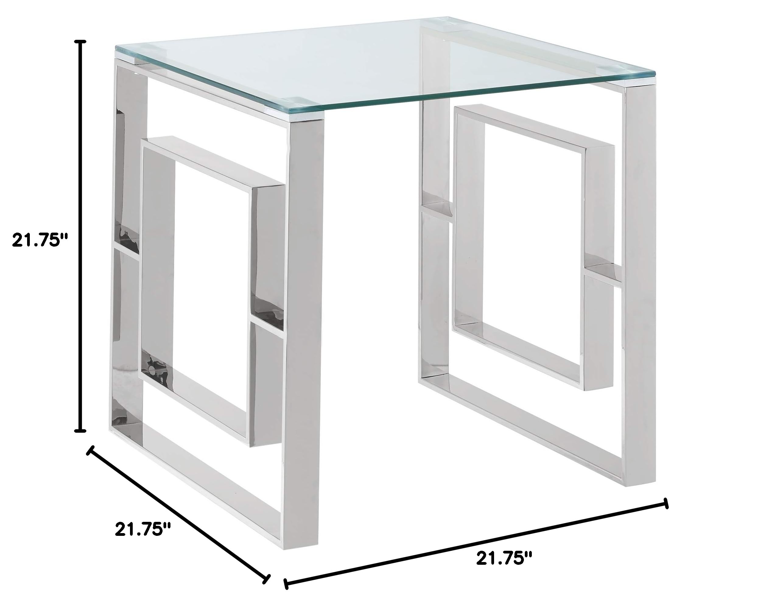 Modern Glass and Chrome Accent Side Table - Silver Finish | Stylish Living Room, Bedroom, or Office Decor