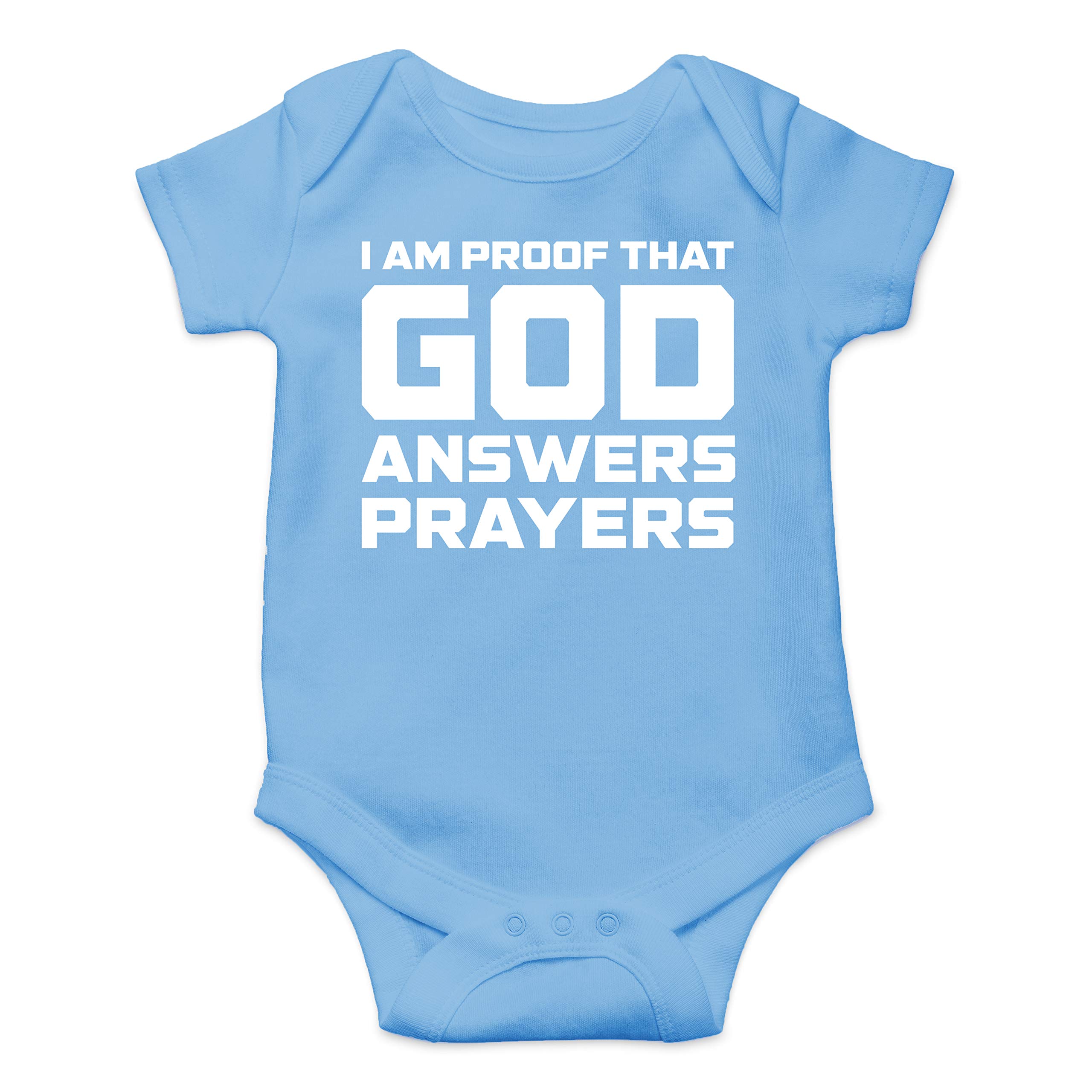 Funny Baby Bodysuit - Newborn Boy Clothes - Prayer Answered Design for Daily Wear