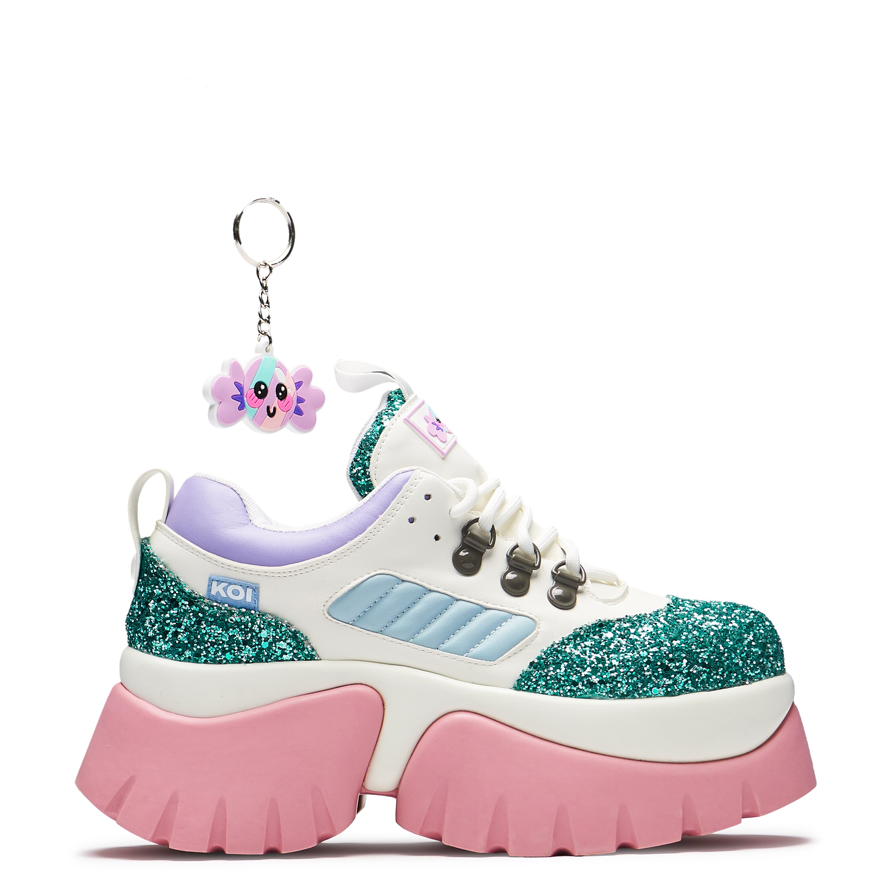 Candy Cuddles Sparkling Trainers - Women's Fashion Sneakers with Glitter for Casual Wear, Running & Gym