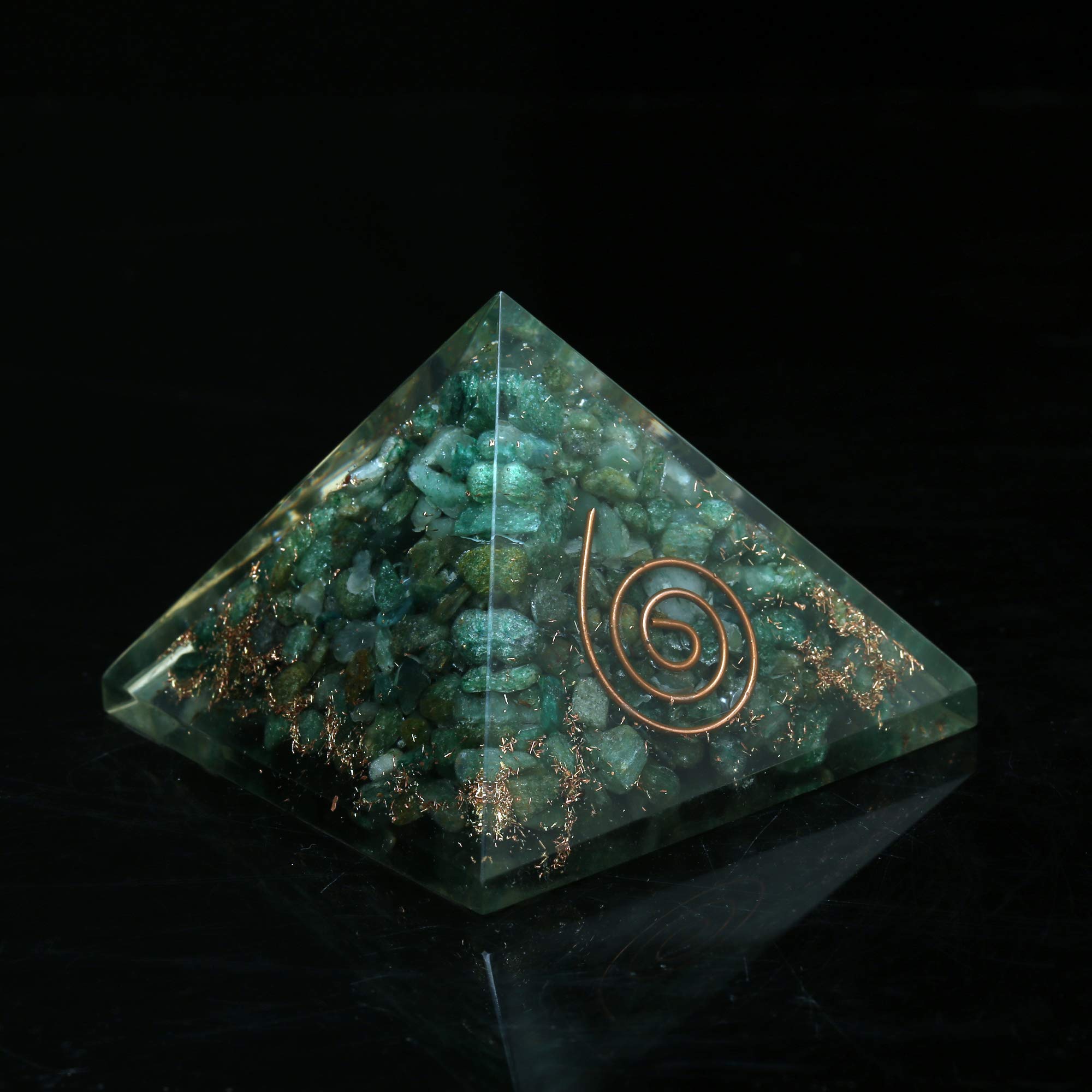 Nephrite Crystal Orgone Pyramid for EMF Protection, Meditation & Energy Healing | Spiritual Wellness, Home Decor & Yoga Accessory