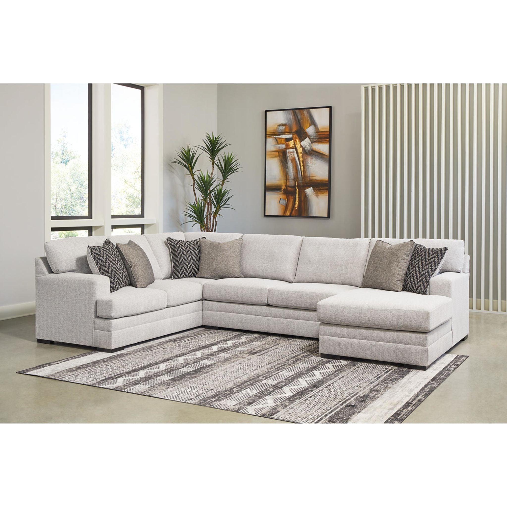 Modern Abbeyline 3-Piece Sectional Sofa Set in Stone Color - Perfect for Living Room, Lounge & Family Room
