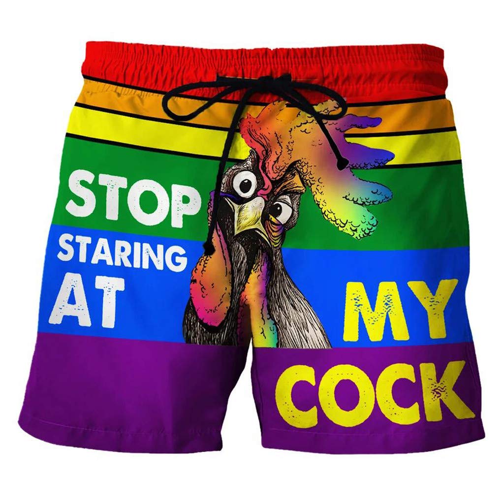 Men's Printed Beer Shorts - Casual Drawstring Swim Trunks for Beach & Festival - Quick Dry Swimwear Set for Pool, Party & Summer Outings