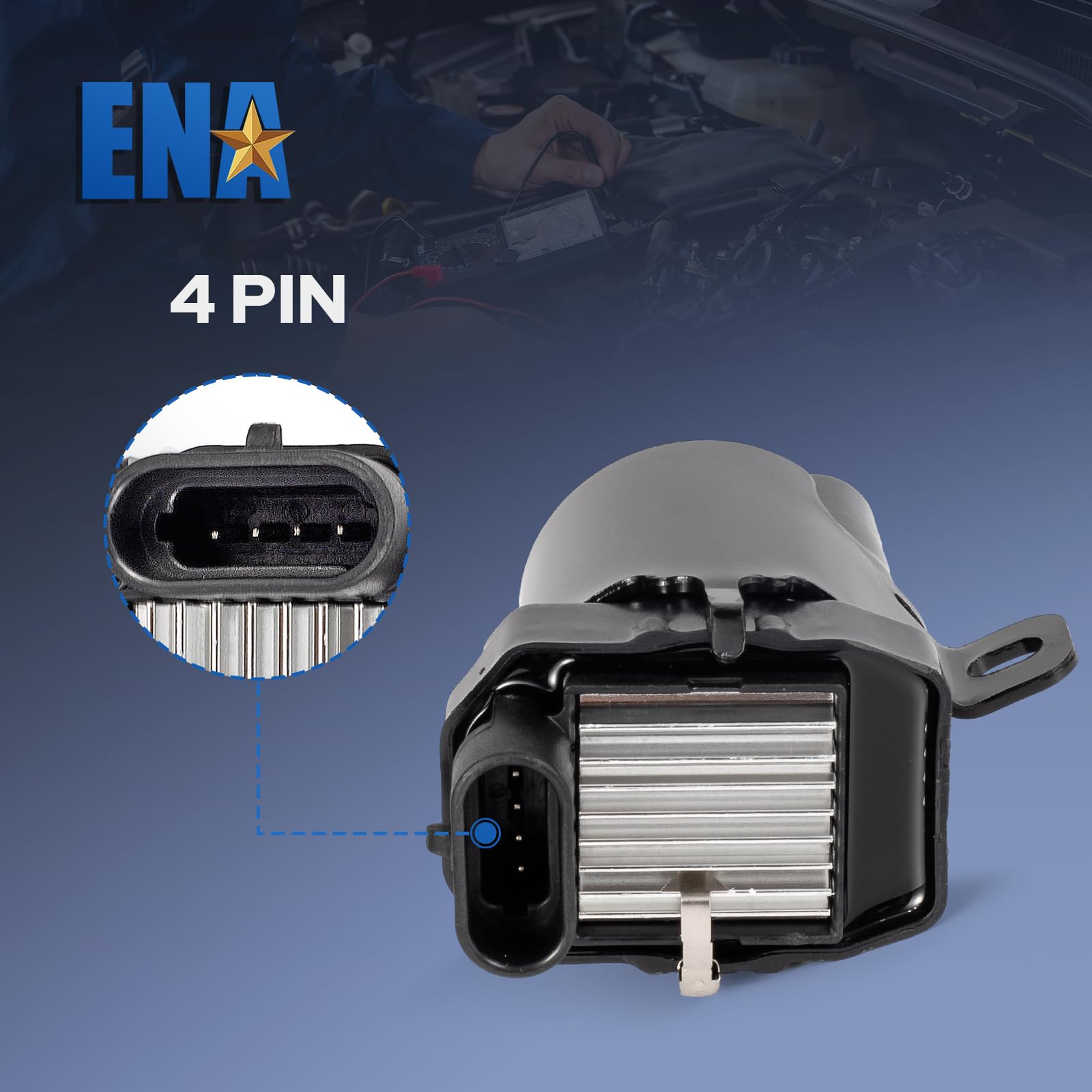 ENA 1 Round Ignition Coil Pack V8 5.3L 6.0L Compatible with GMC Chevy Silverado 1500 2500 Tahoe Suburban Express Sierra Yukon Savana Escalade 2000-2006 - Replaces UF262 D585 - High Performance Engine Ignition for Smooth Acceleration & Fuel Efficiency