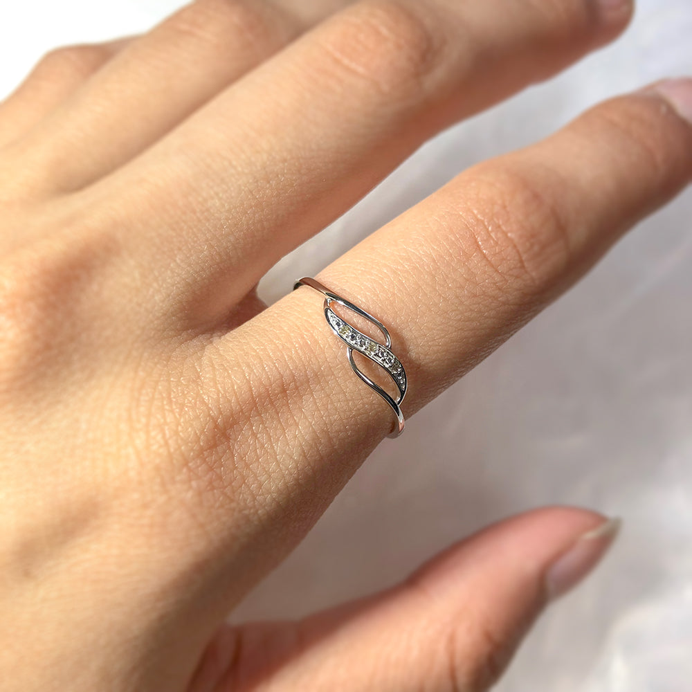 9ct White Gold Diamond Ring with 3 Brilliant Cut Diamonds - Elegant Wedding, Engagement & Anniversary Jewelry Gift for Women