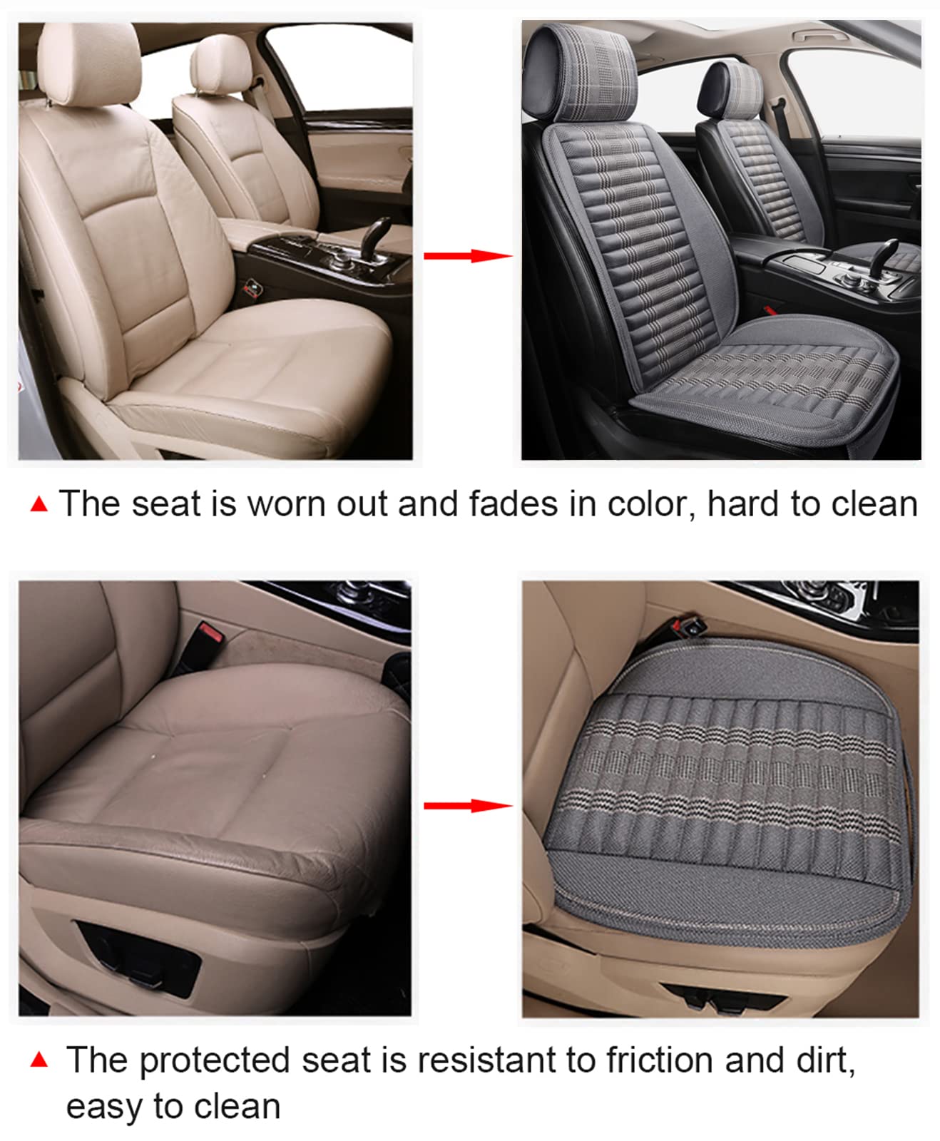Premium Car Seat Cushion with Bamboo Charcoal - Universal Fit for Trucks, Vans, SUVs & Cars - Breathable Comfort Seat Cover with Storage Pouch (Gray) - Perfect for Long Drives, Road Trips & Daily Commutes