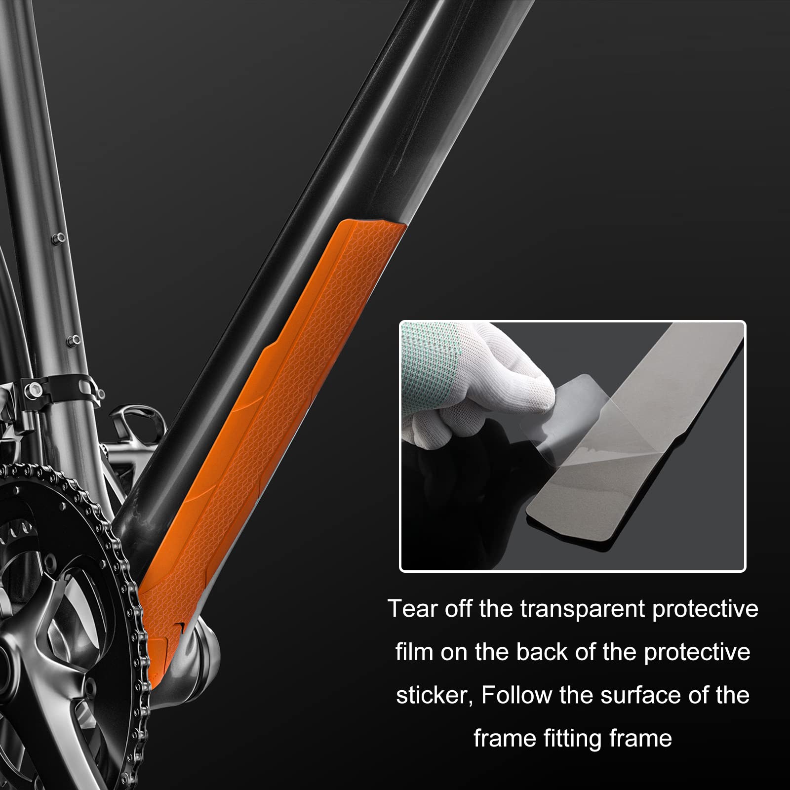 Mountain Bike Downtube Frame Protector - Durable Orange Shield for Road & MTB Bikes - Perfect for Trail Riding & Urban Commuting