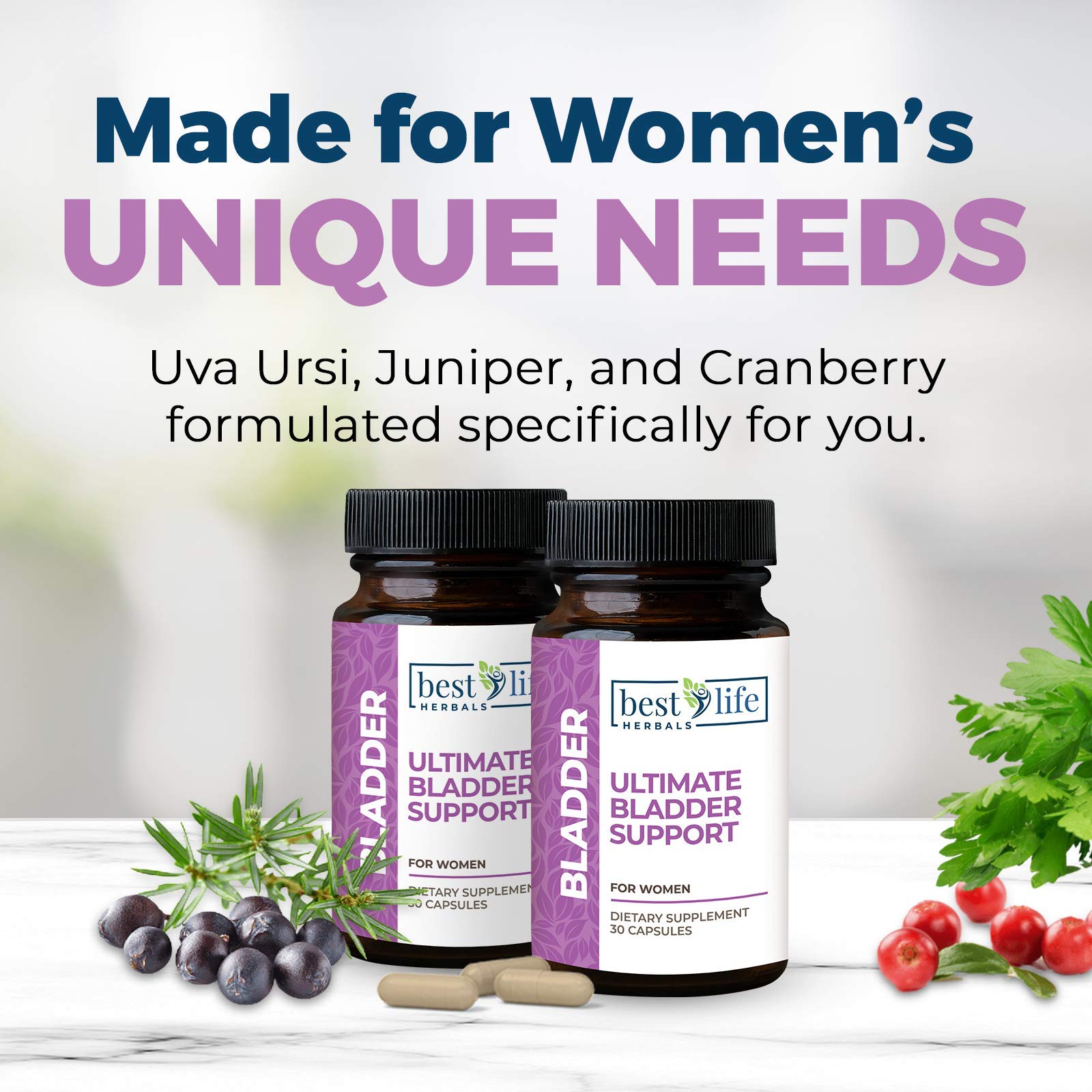 Premium Women's Bladder Control Supplement for Incontinence & Overactive Bladder Relief - Natural Support for Leakage Protection - 6 Bottles (180 Capsules) - Ideal for Active Lifestyles, Travel & Daily Confidence