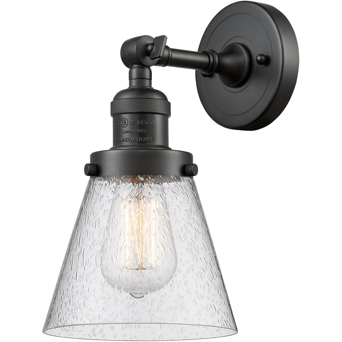 Innovations 201F-OB-G64-LED Oil Rubbed Bronze Semi-Flush Mount LED Ceiling Light Fixture - Perfect for Bedroom, Living Room, Kitchen & Hallway Lighting